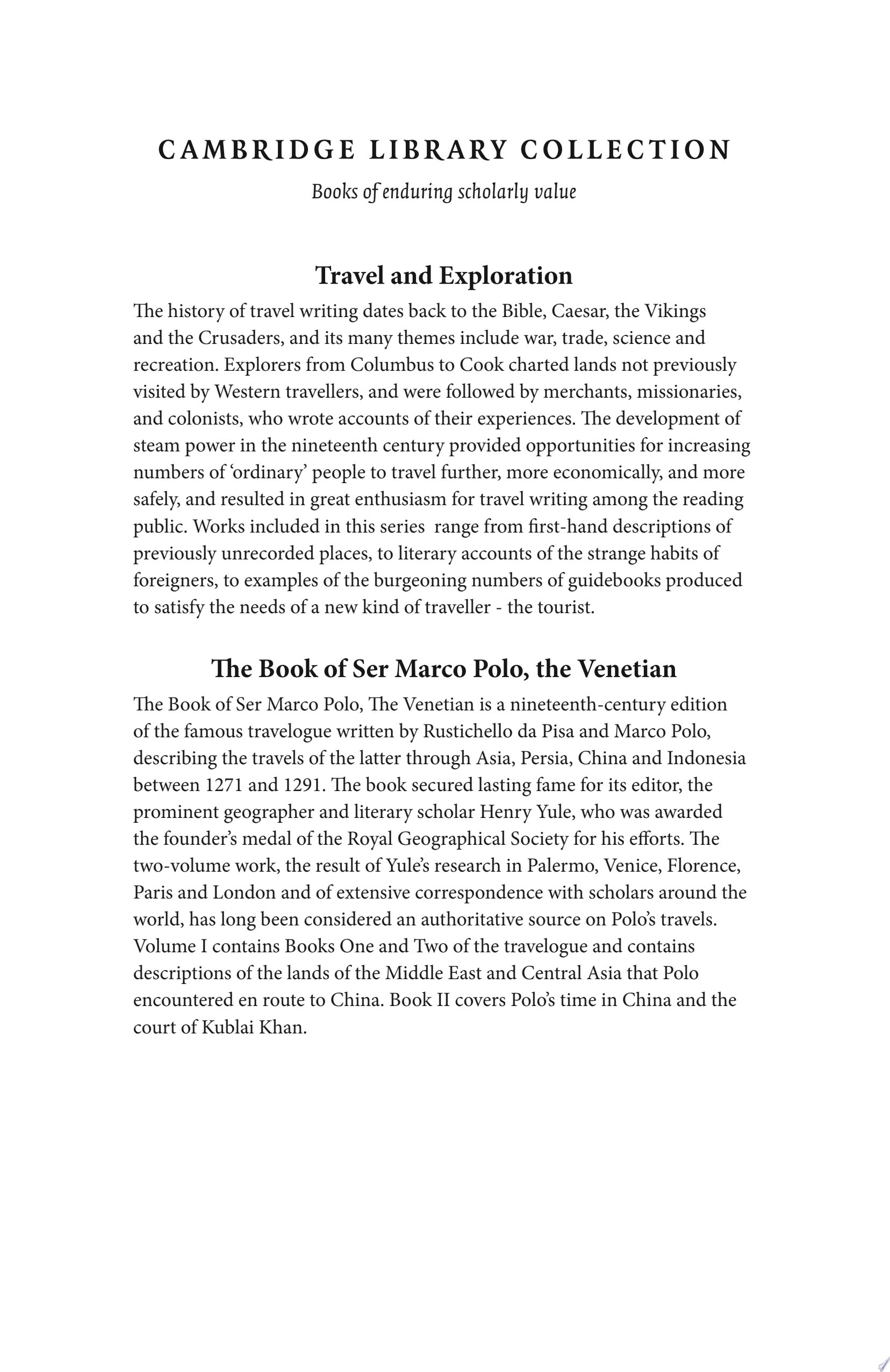 The Book of Ser Marco Polo, the Venetian Concerning the Kingdoms and Marvels of the East