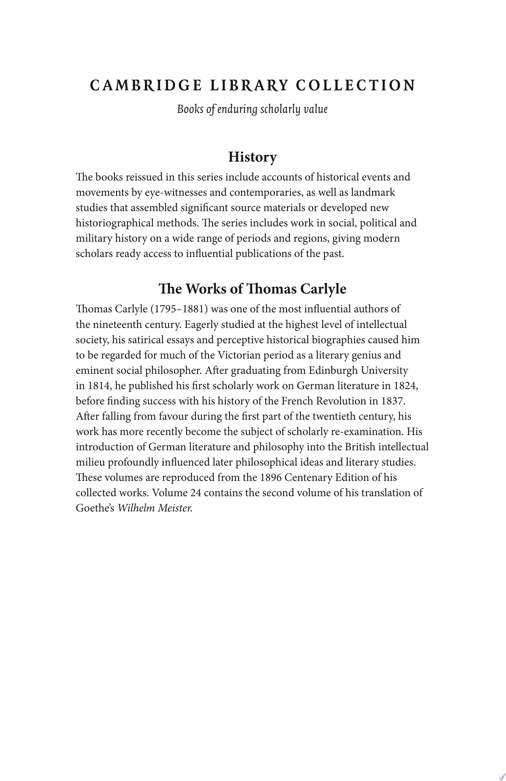 The works of Thomas Carlyle