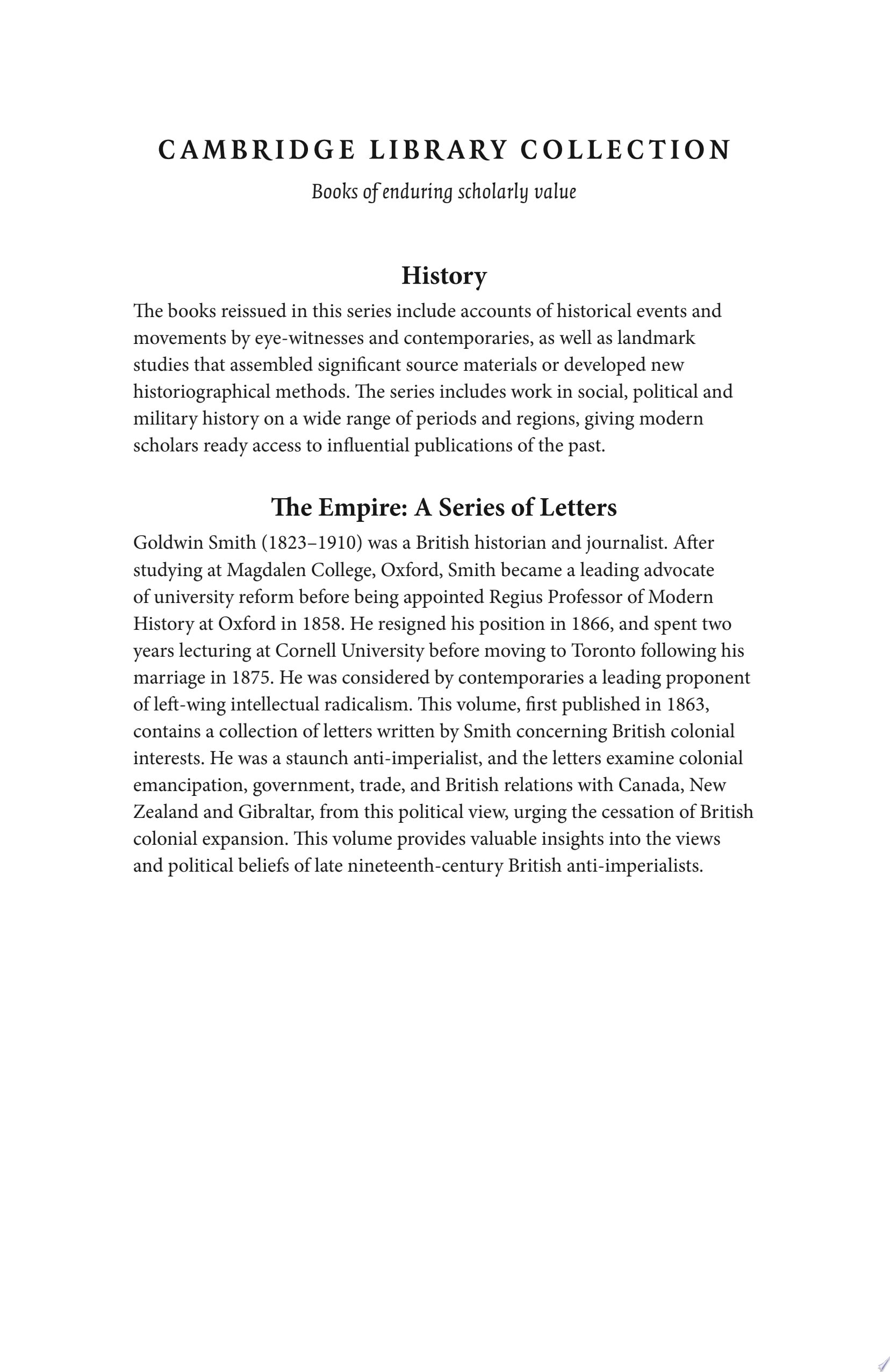 The Empire; a Series of Letters Published in the Daily News, 1862-1863