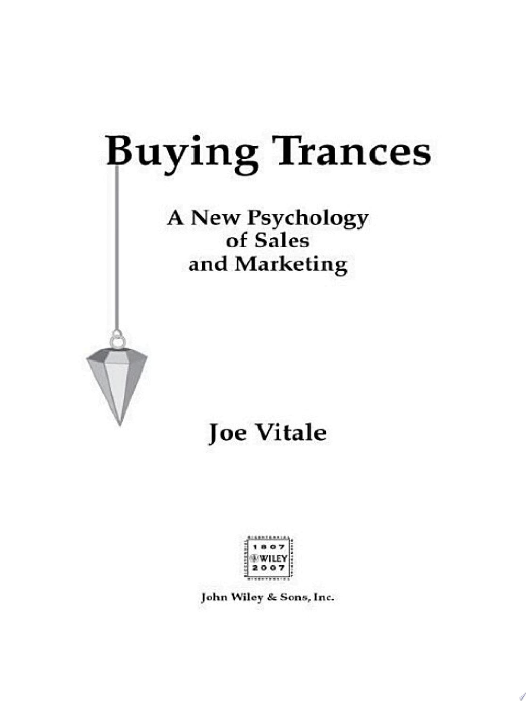 Buying Trances A New Psychology of Sales and Marketing