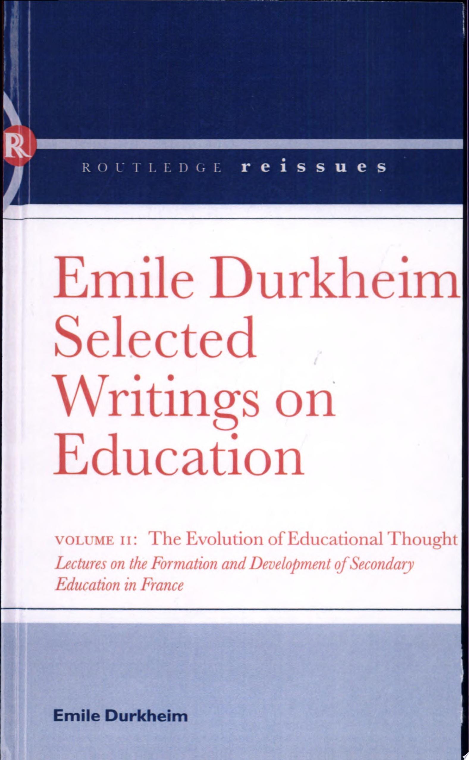 The Evolution of Educational Thought
