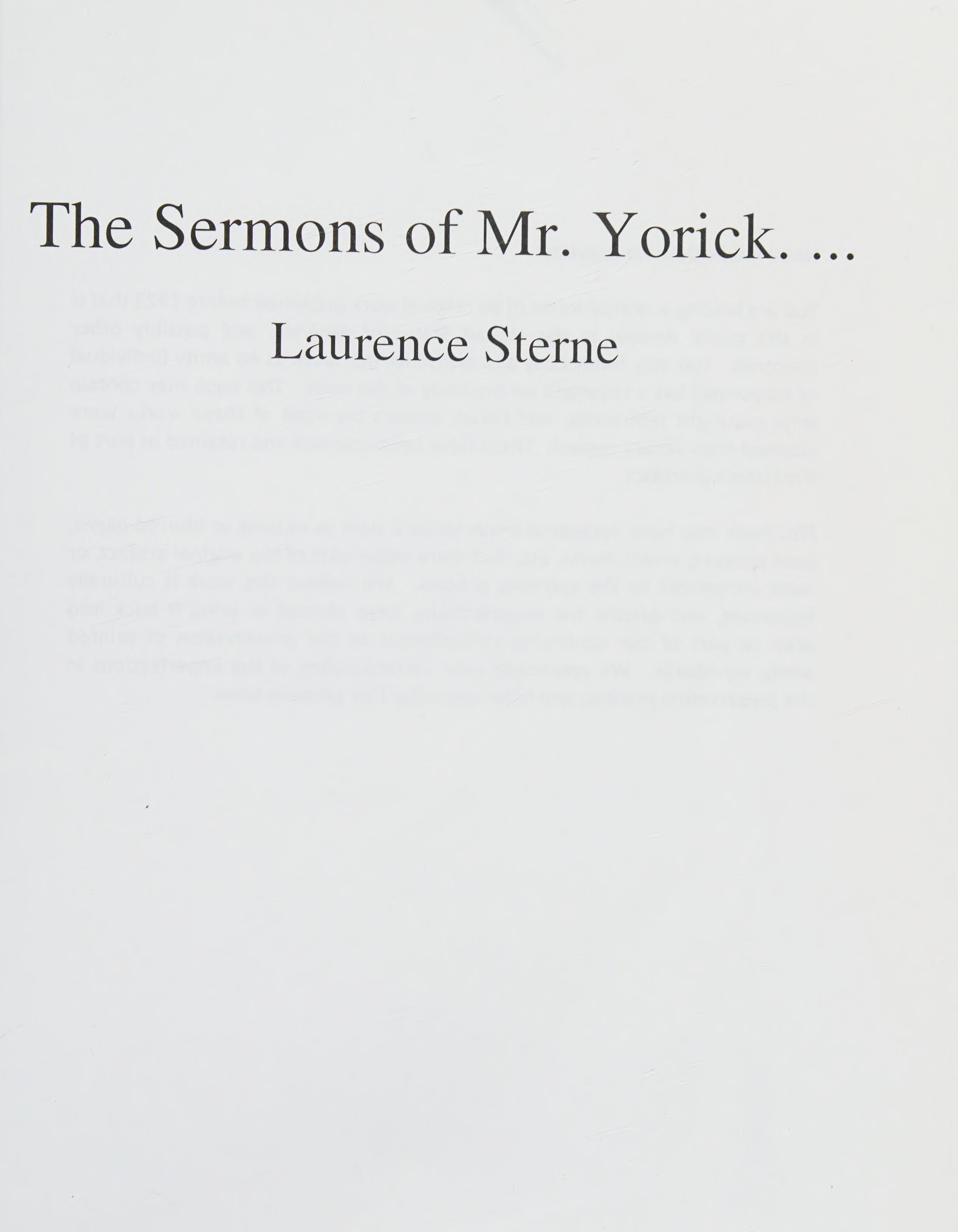 The sermons of Mr. Yorick