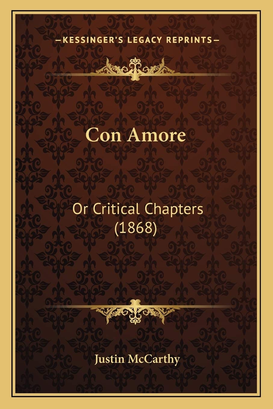'Con Amore'; or, Critical Chapters