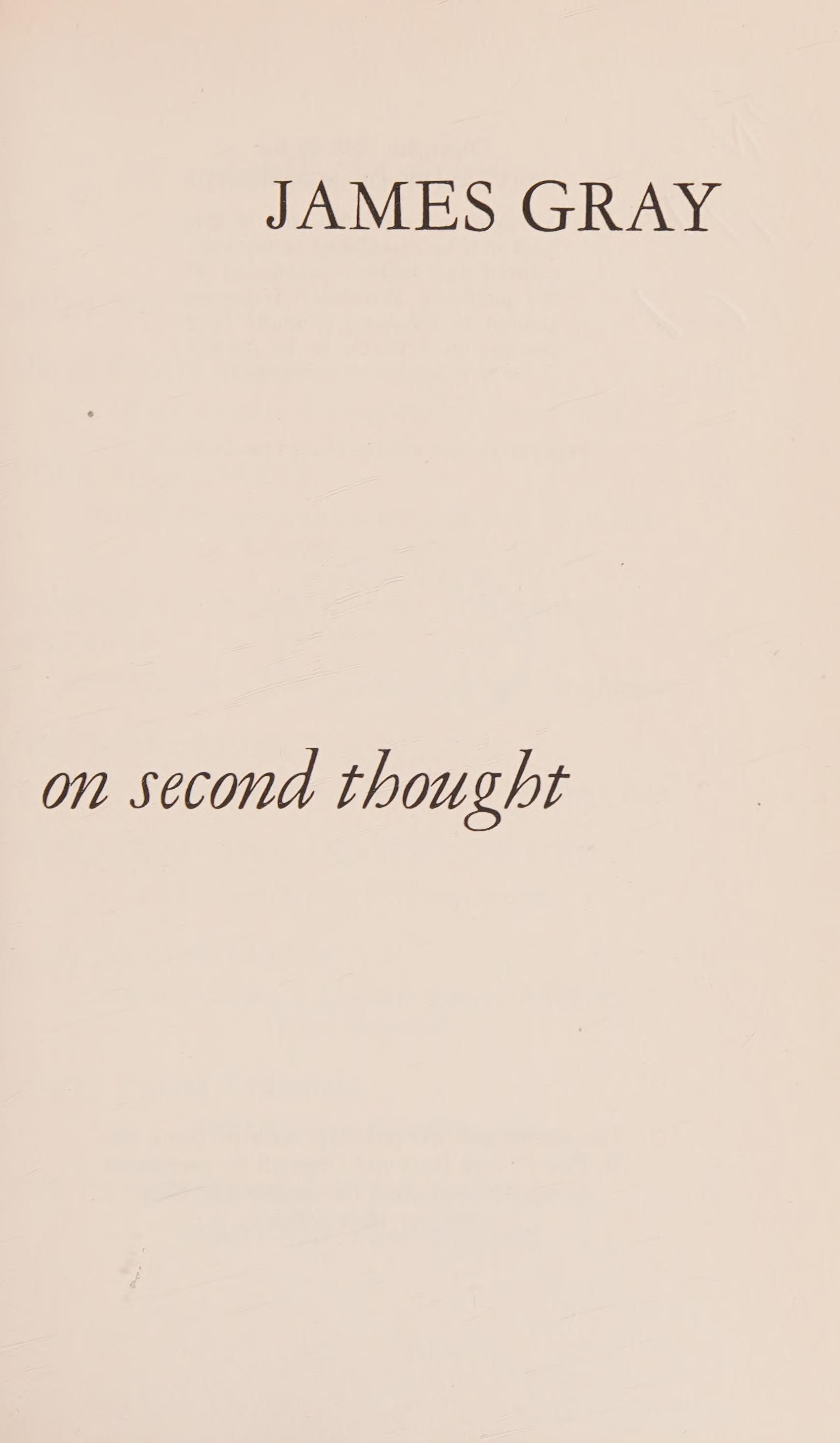 On Second Thought