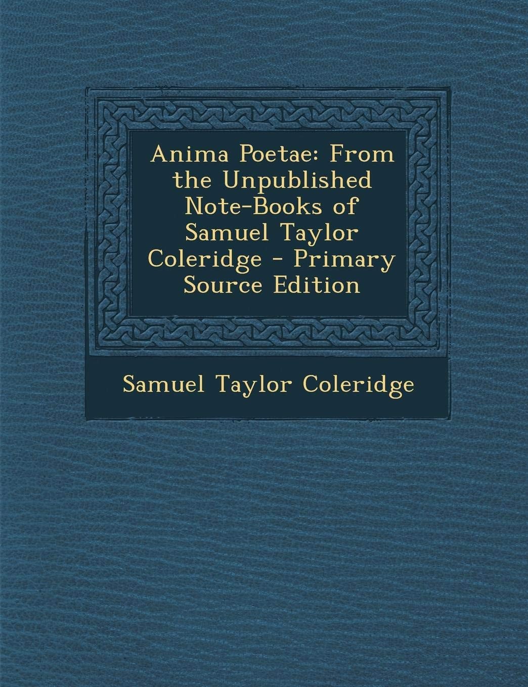 Anima Poetae: From the Unpublished Note-Books of Samuel Taylor Coleridge