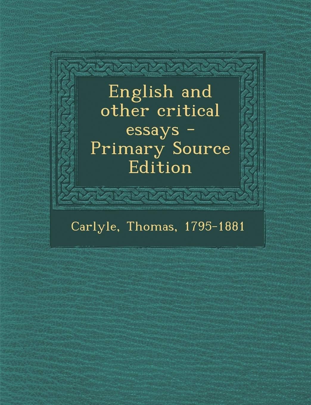 English and Other Critical Essays