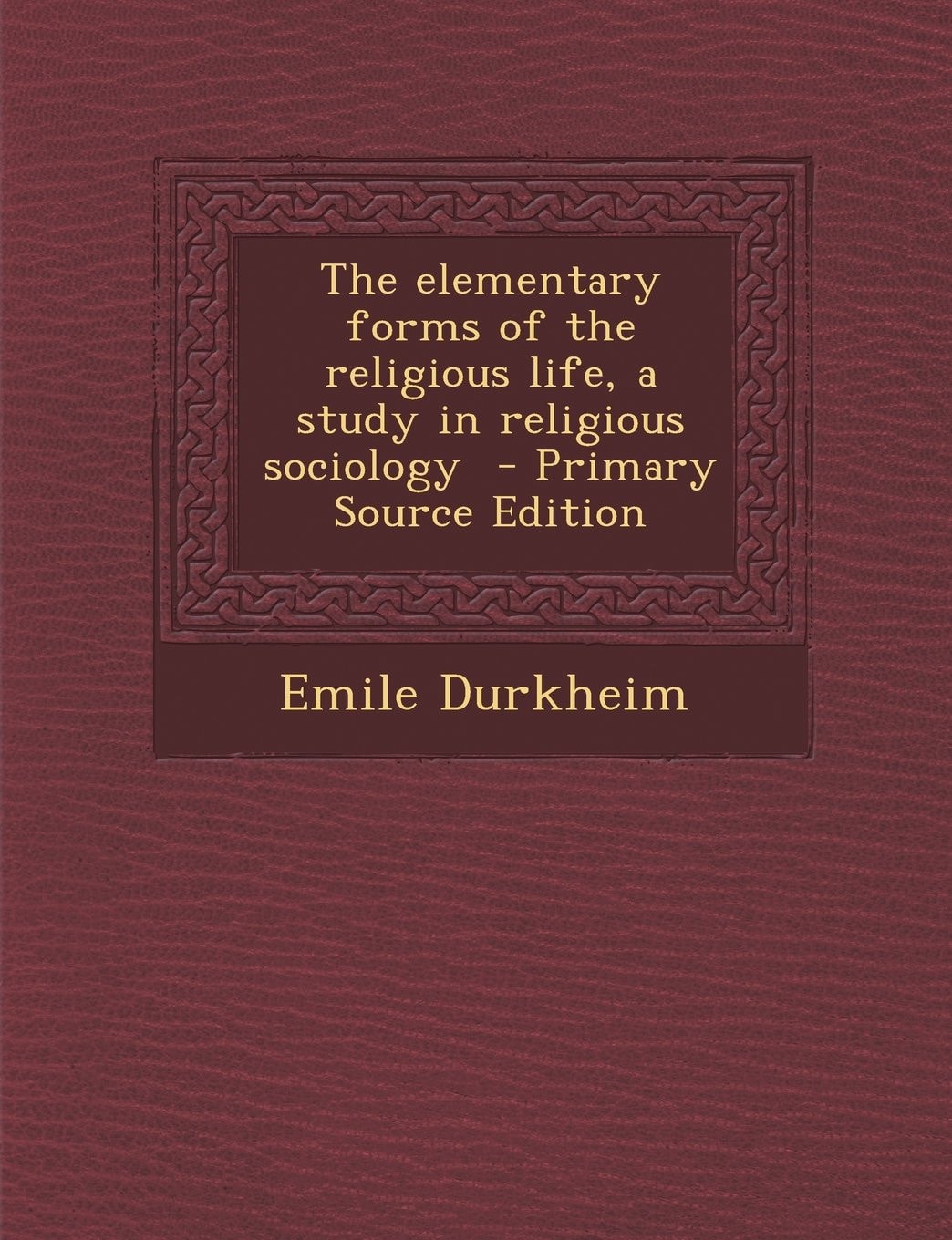 The elementary forms of the religious life, a study in religious sociology