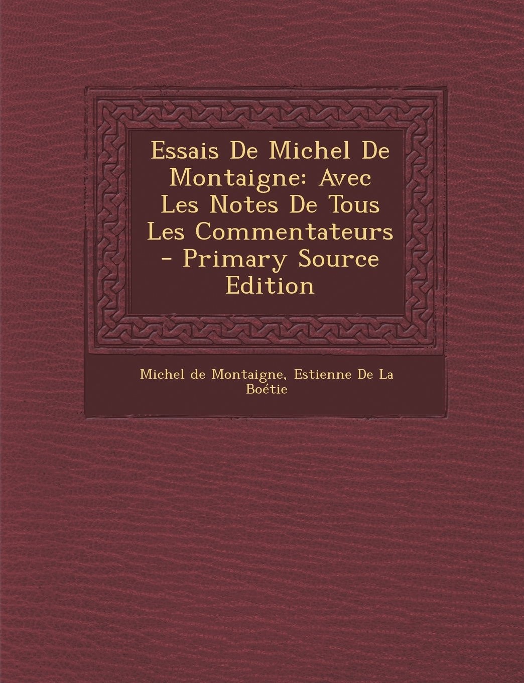 Essais de Michel de Montaigne Avec Les Notes de Tous Les Commentateurs - Primary Source Edition