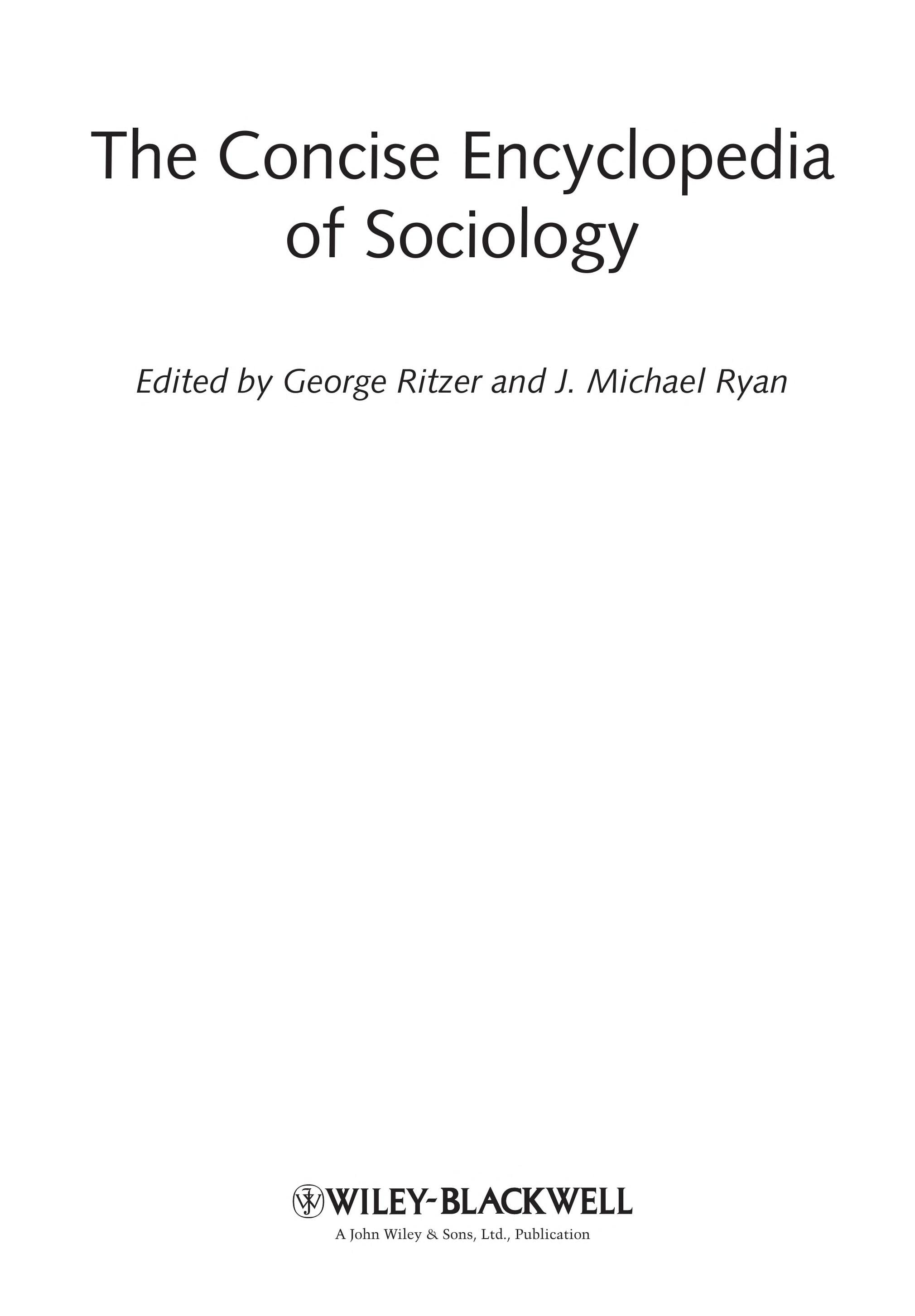 The Concise Encyclopedia of Sociology