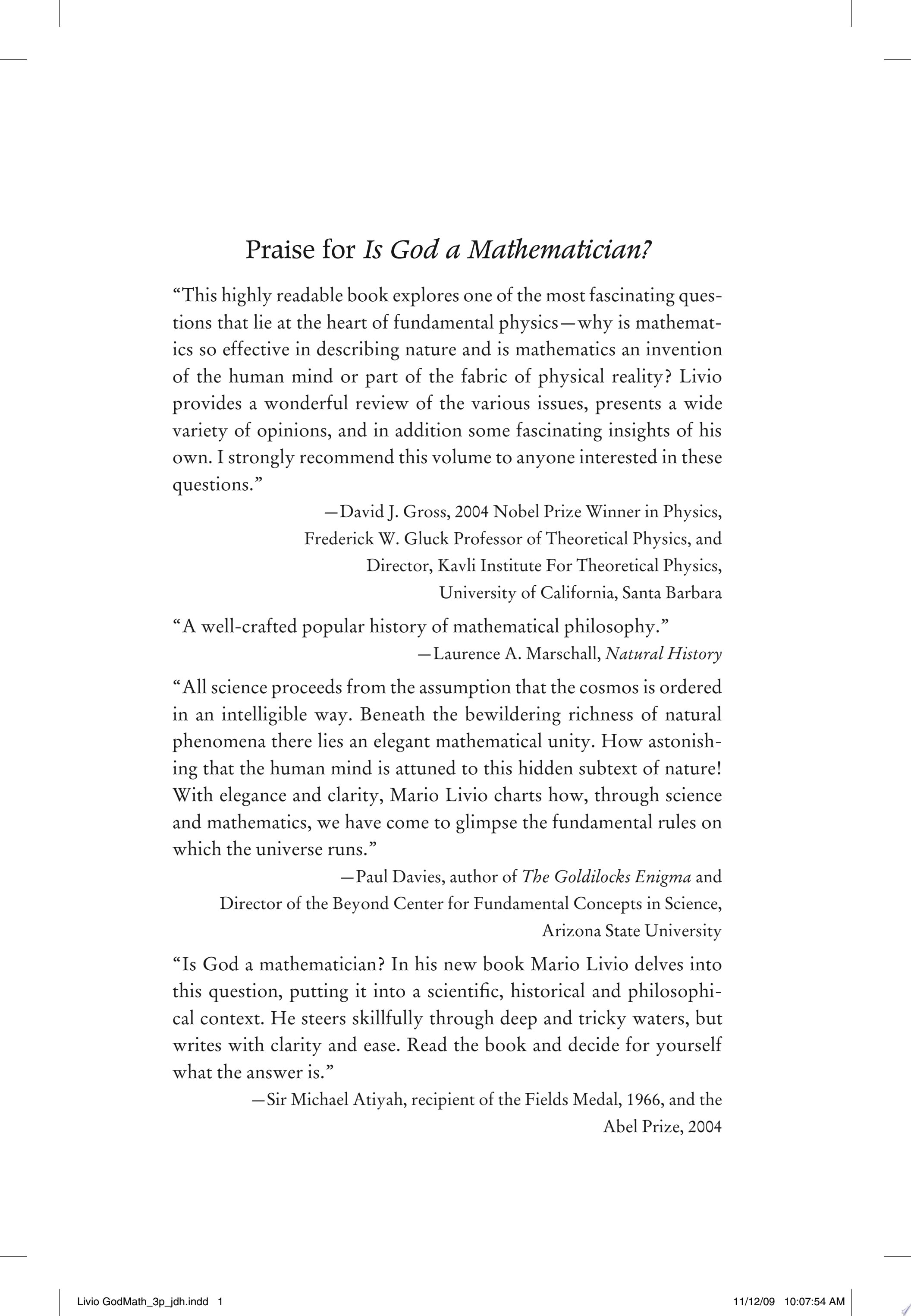 Is God a Mathematician?