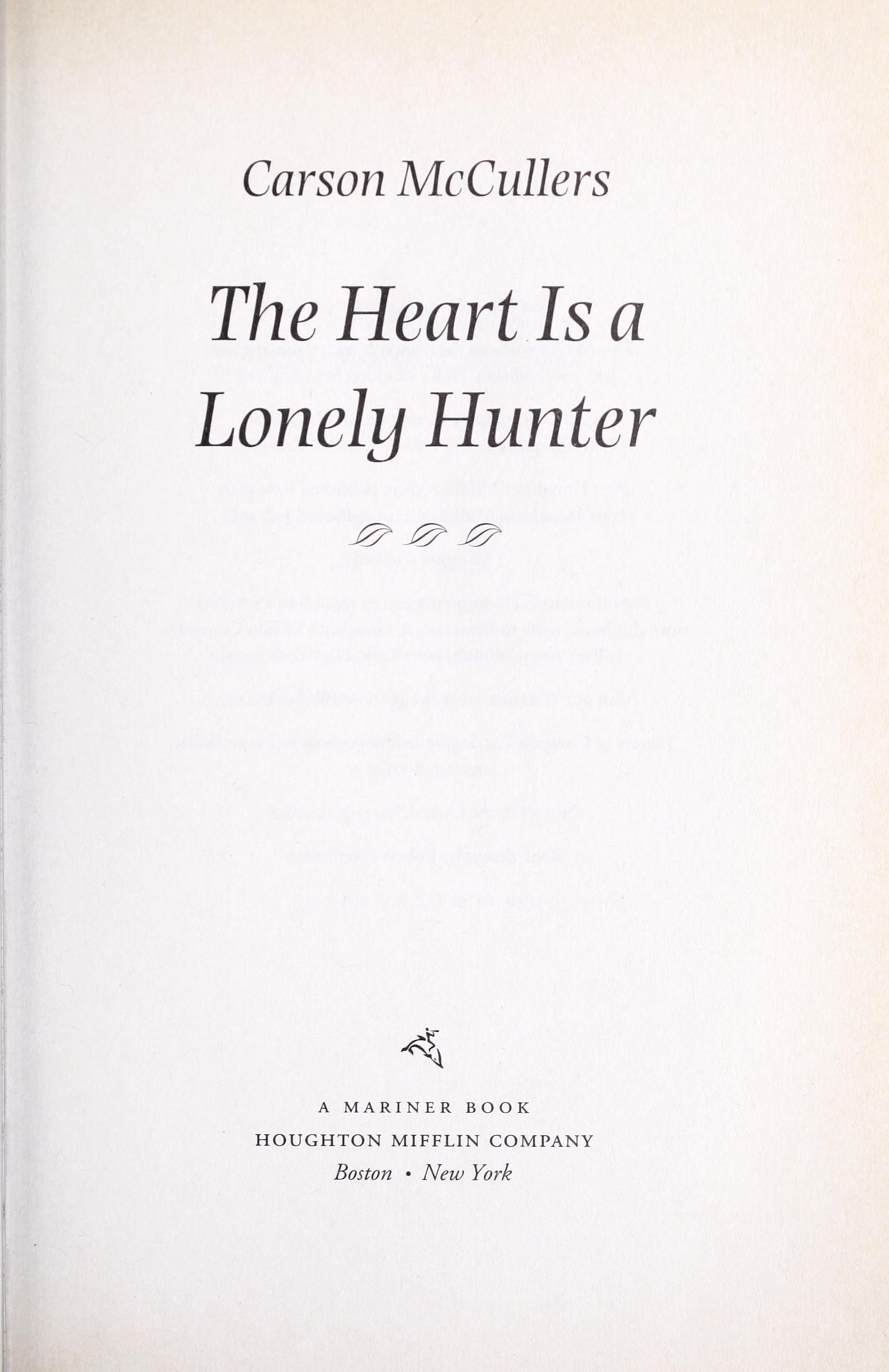 The Heart is a Lonely Hunter