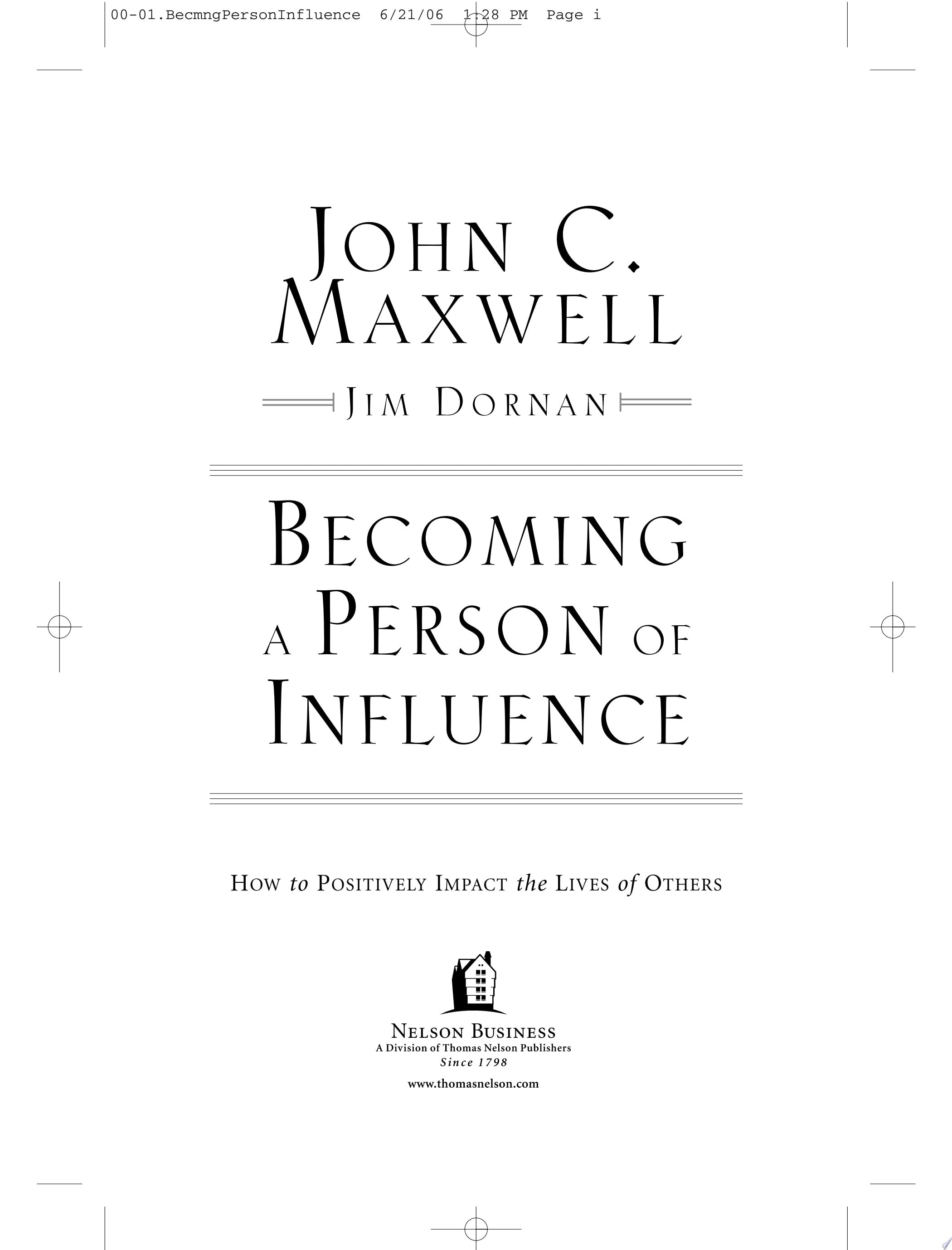 Becoming A Person of Influence