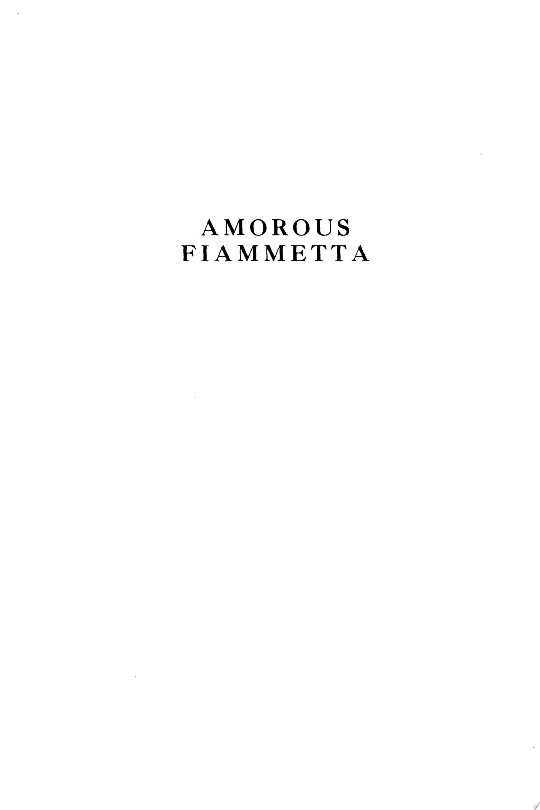 Amorous Fiametta