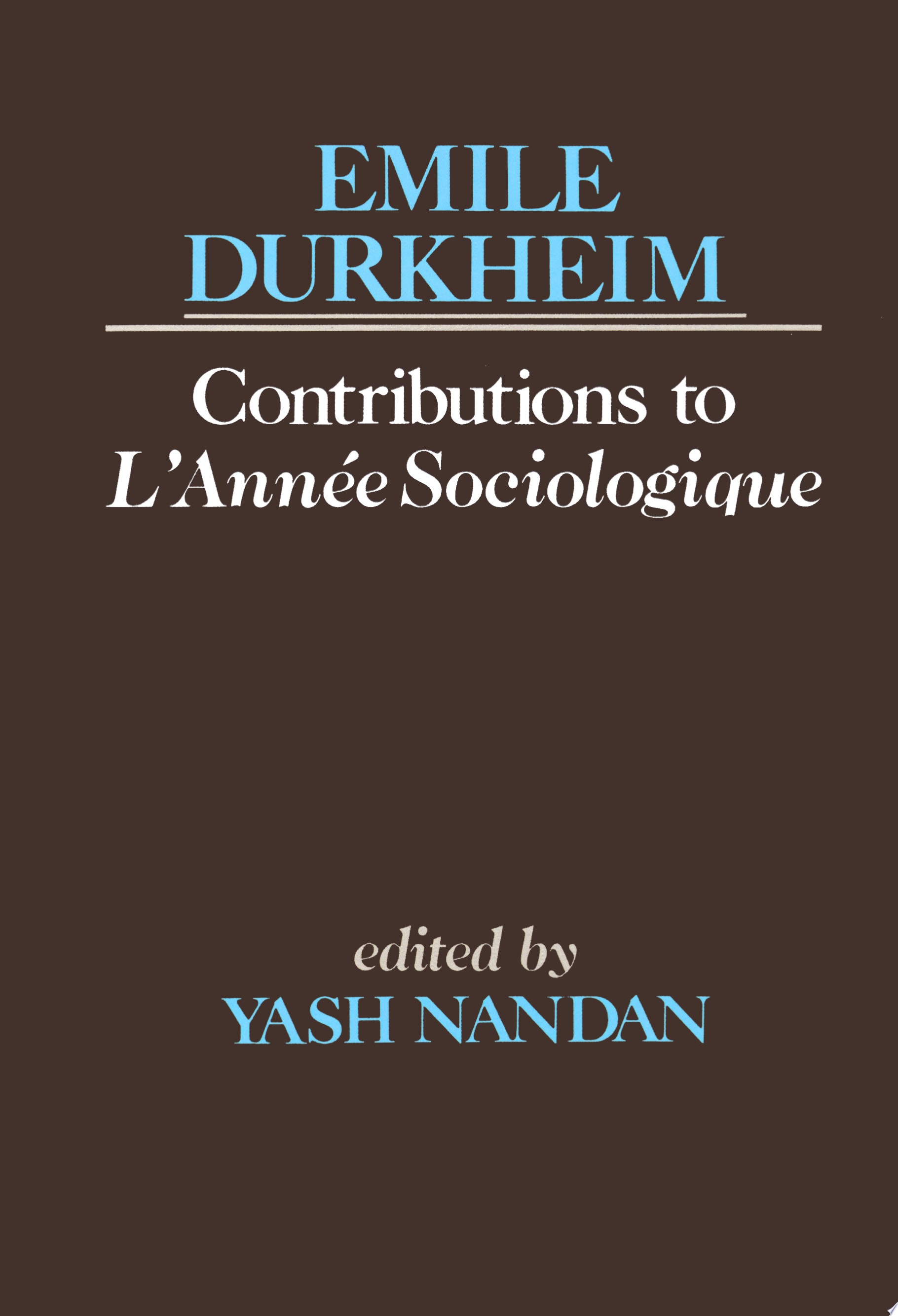 Contributions to L'Année Sociologique