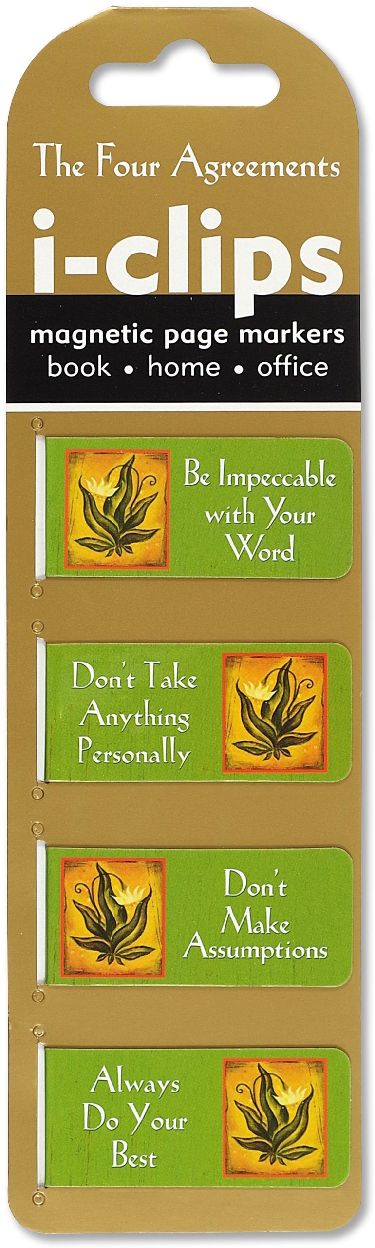The Four Agreements i-Clips Magnetic Page Markers (Set of 4 Magnetic Bookmarks)