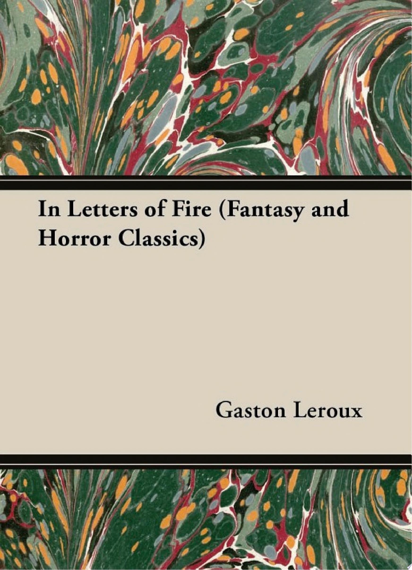 In Letters of Fire (Fantasy and Horror Classics)