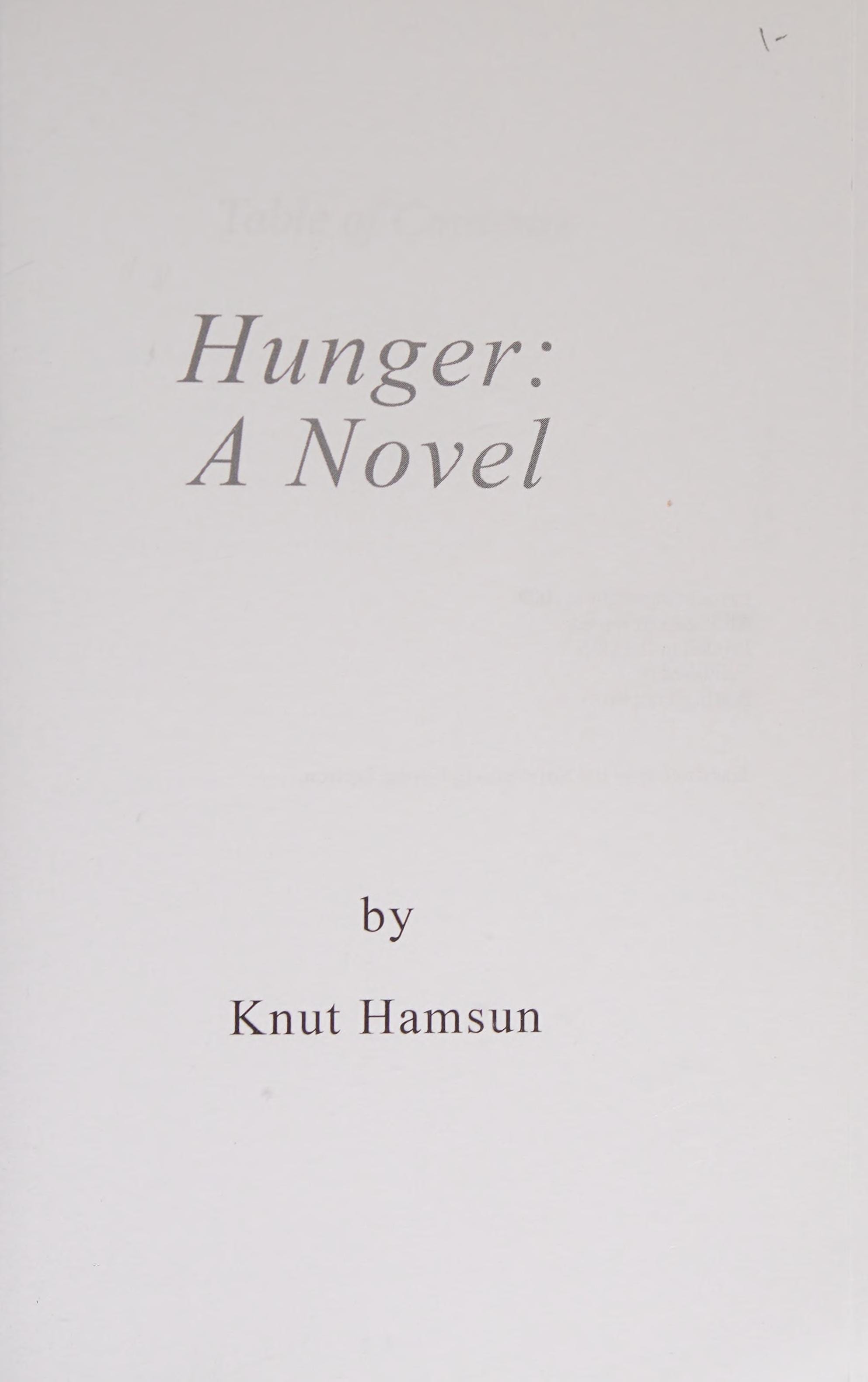 Hunger: A Novel