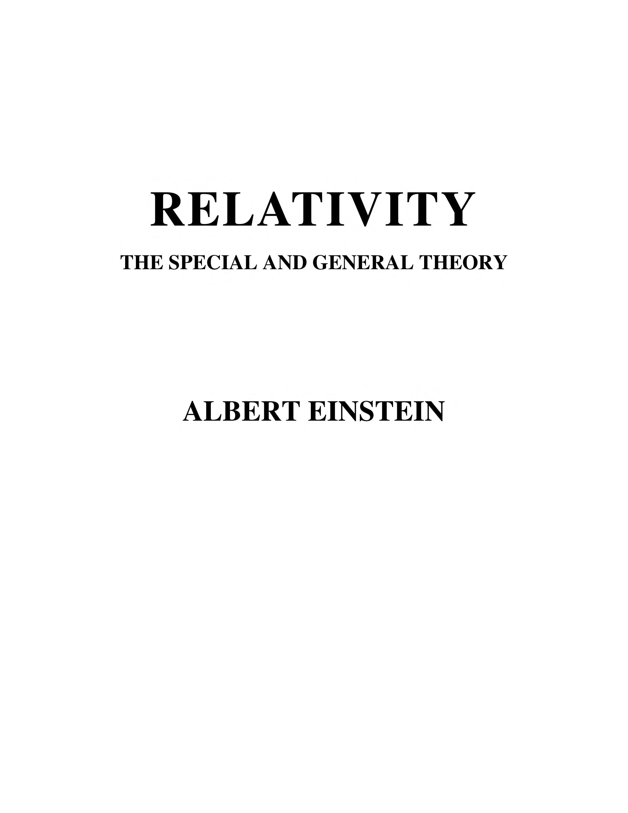 Relativity The Special and General Theory
