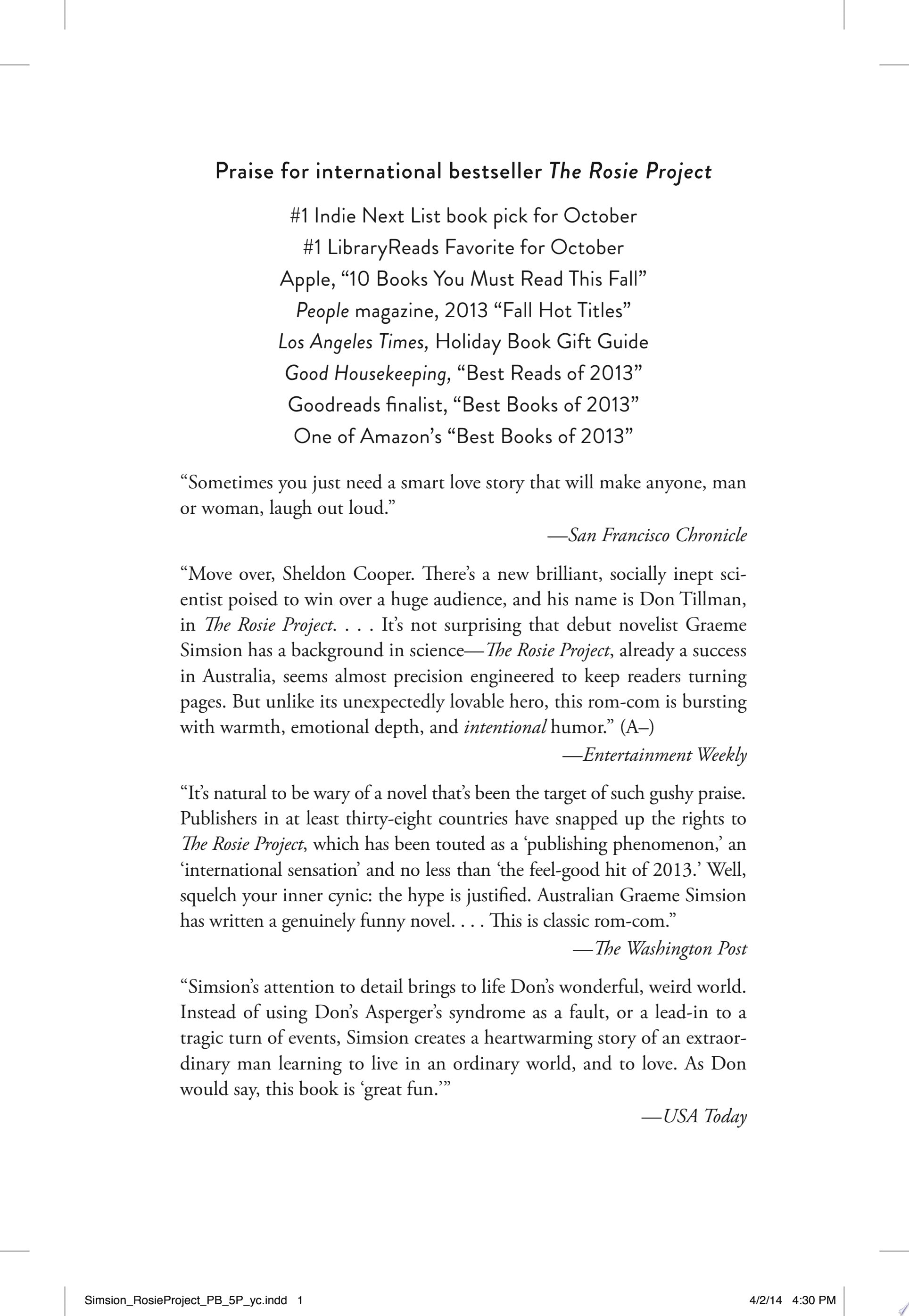 The Rosie Project A Novel