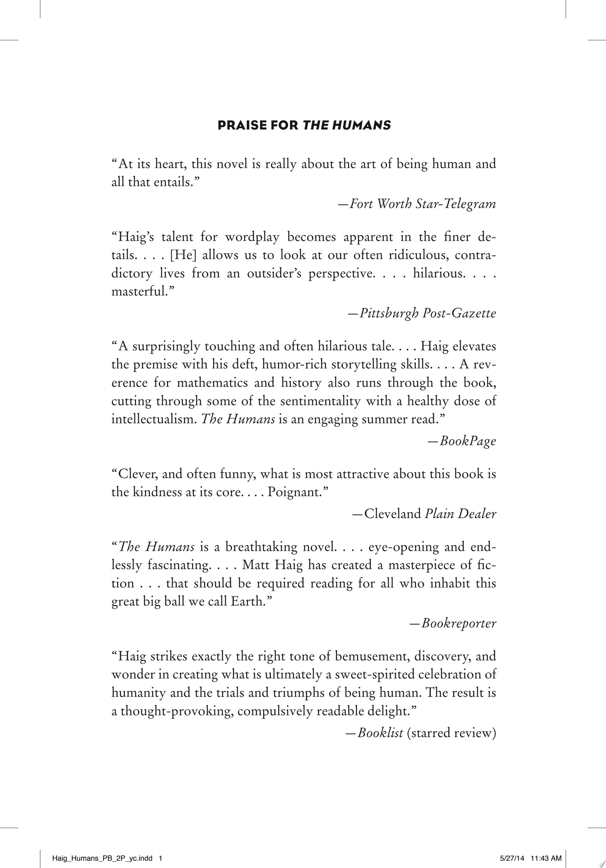 The Humans A Novel