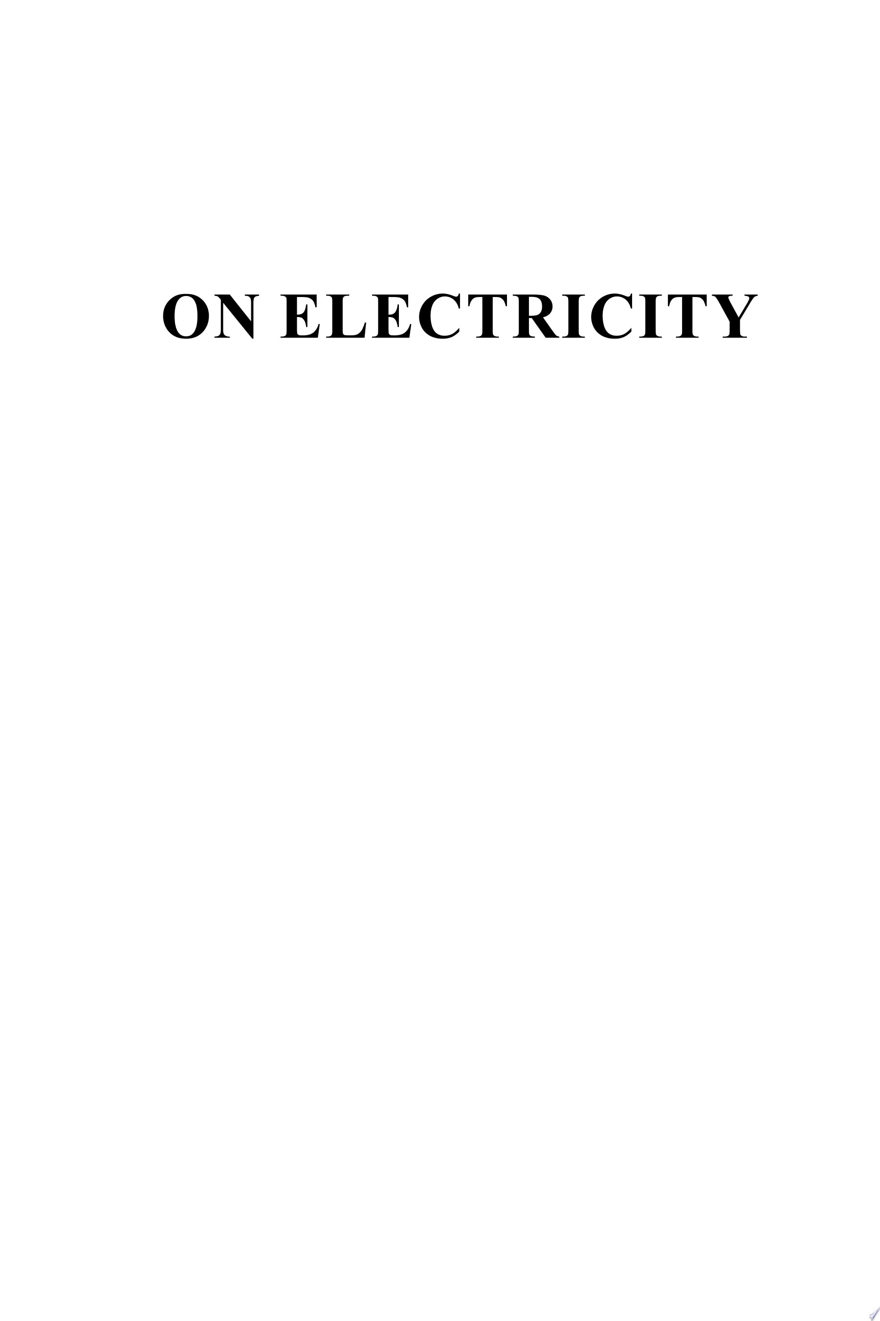 On Electricity
