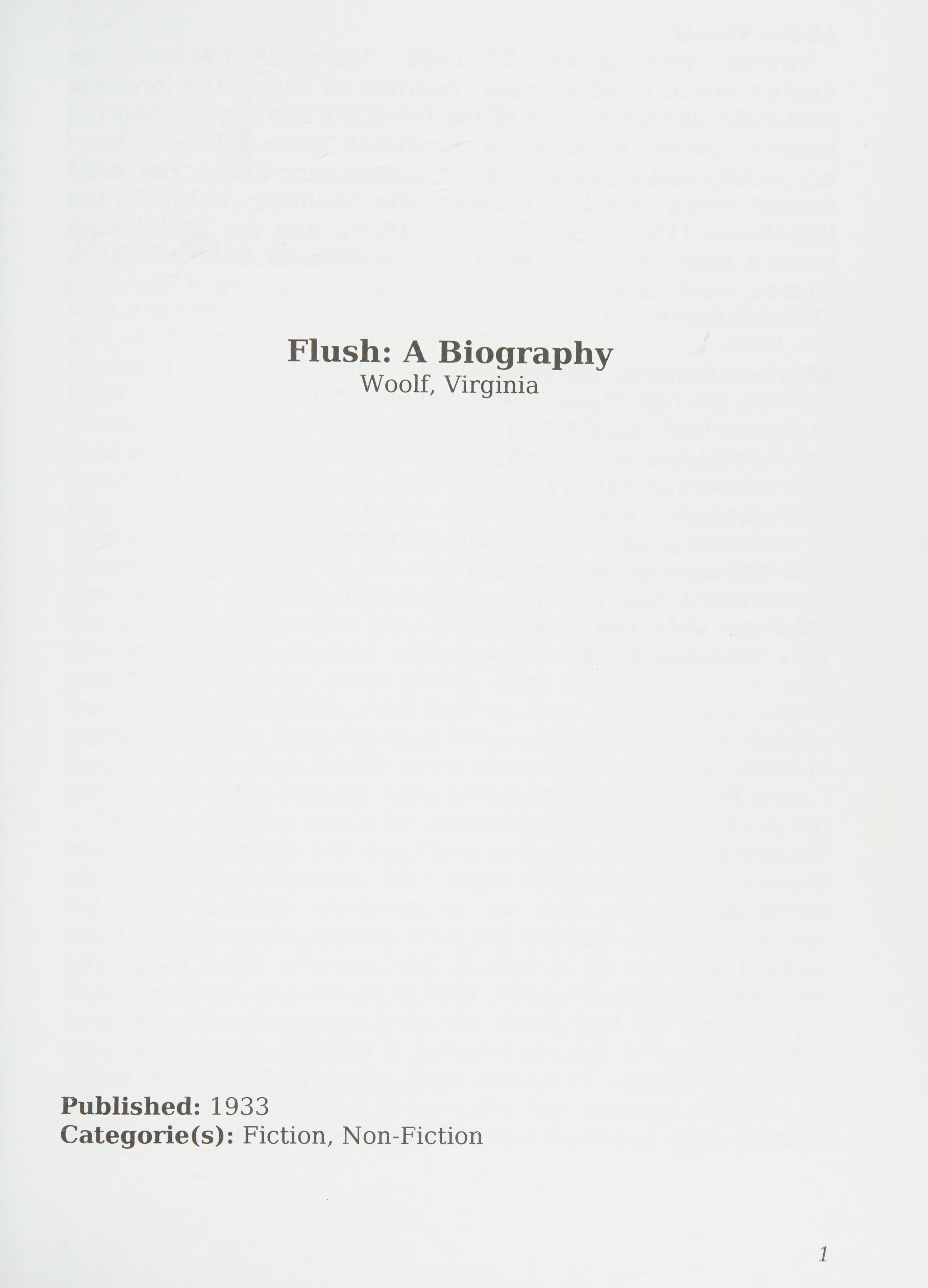 Flush: a Biography