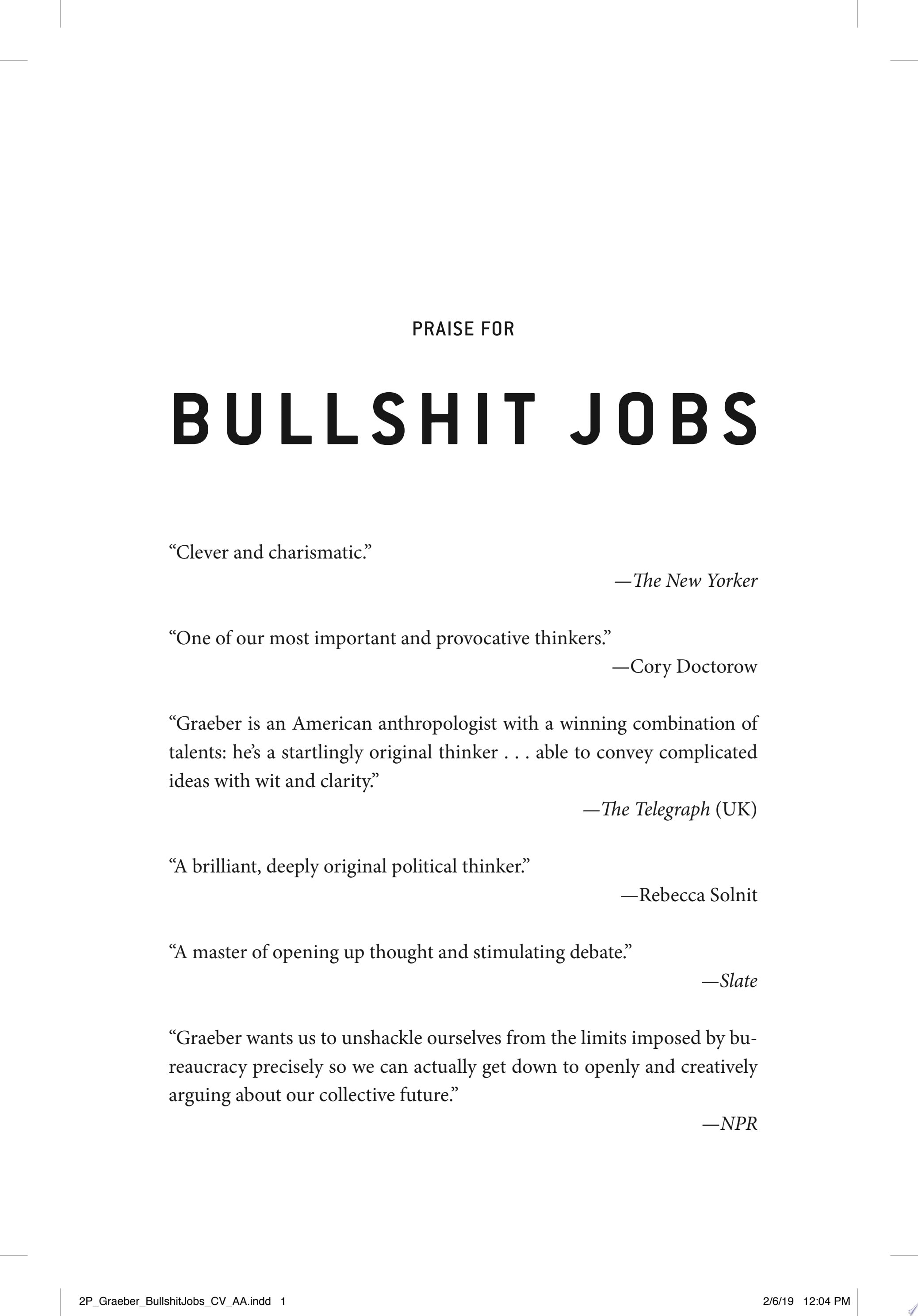 Bullshit Jobs A Theory