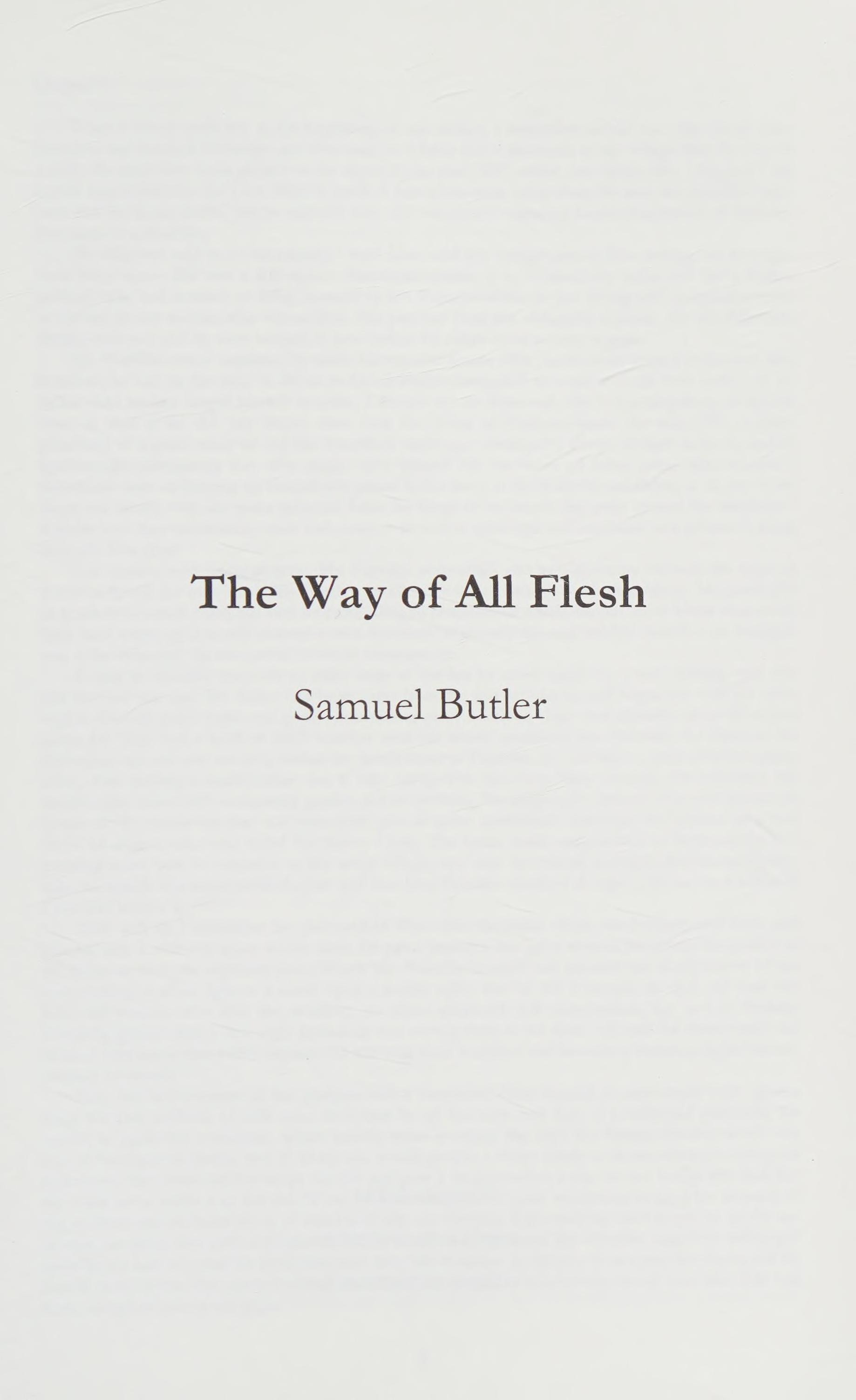 The Way of All Flesh