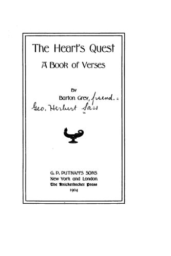 The Heart's Quest, a Book of Verses