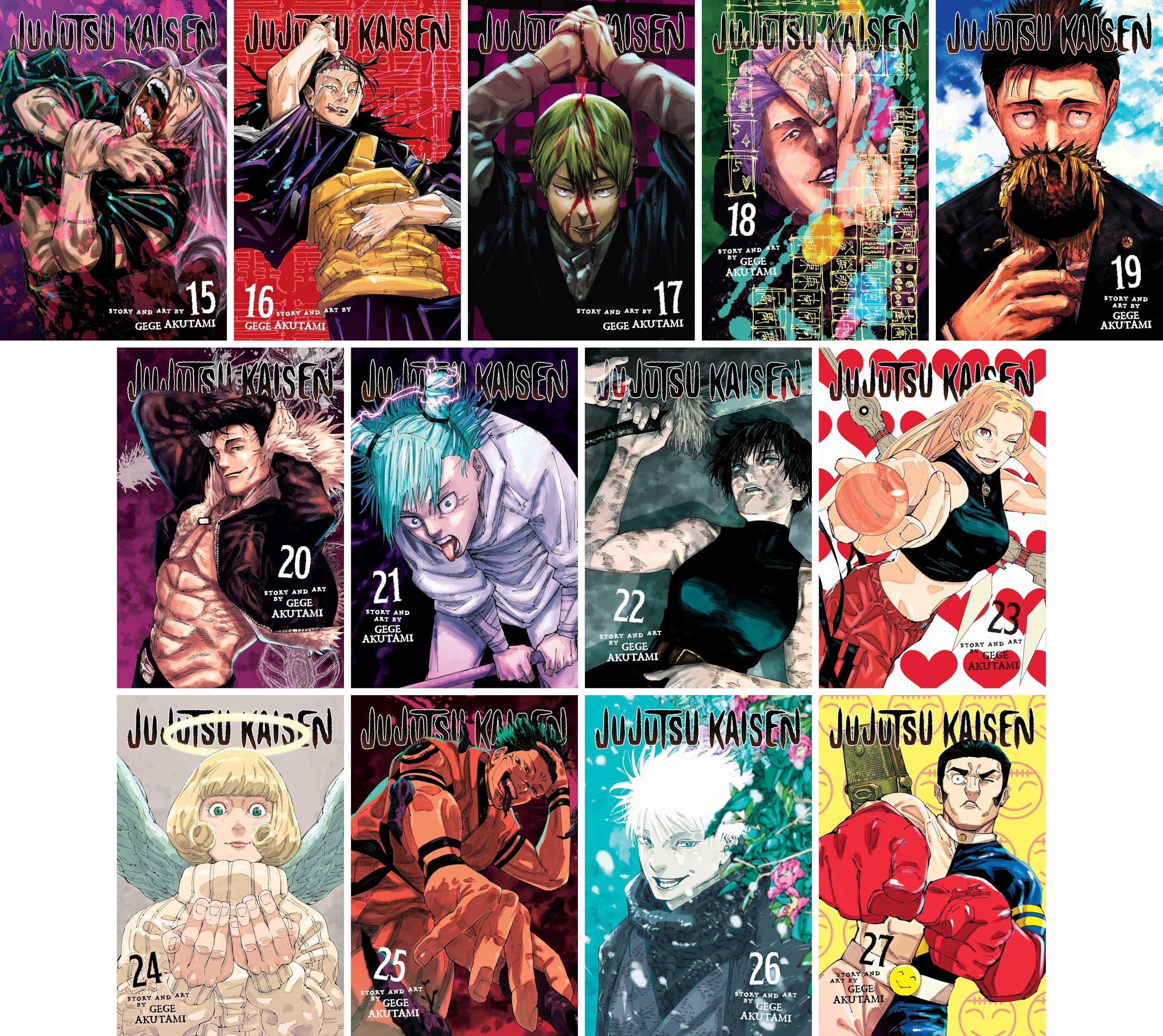 Jujutsu Kaisen (Vol. 15-27, 13 Books) Manga Series Set by Gege Akutami (Vol. 15-27)