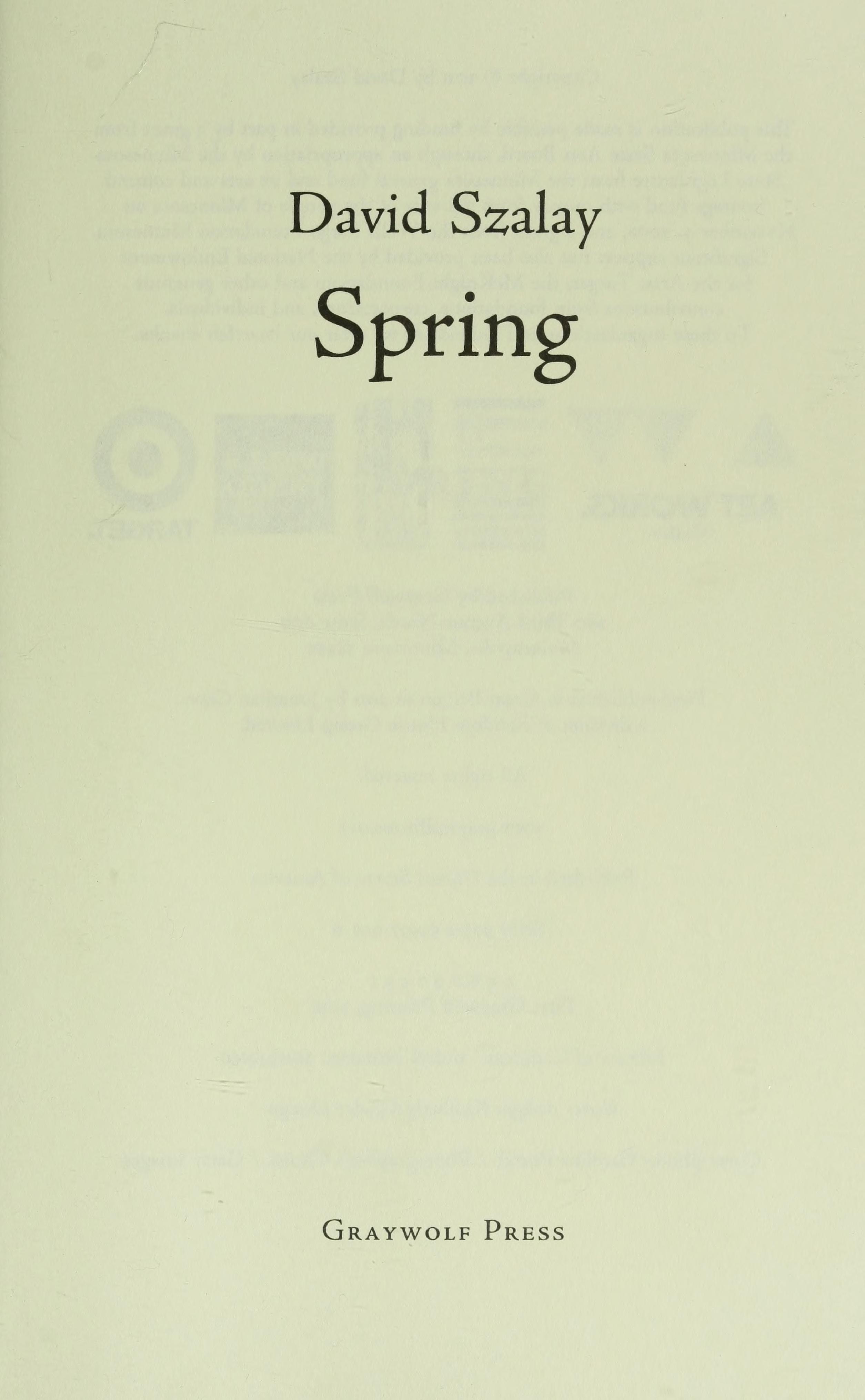 Spring A Novel