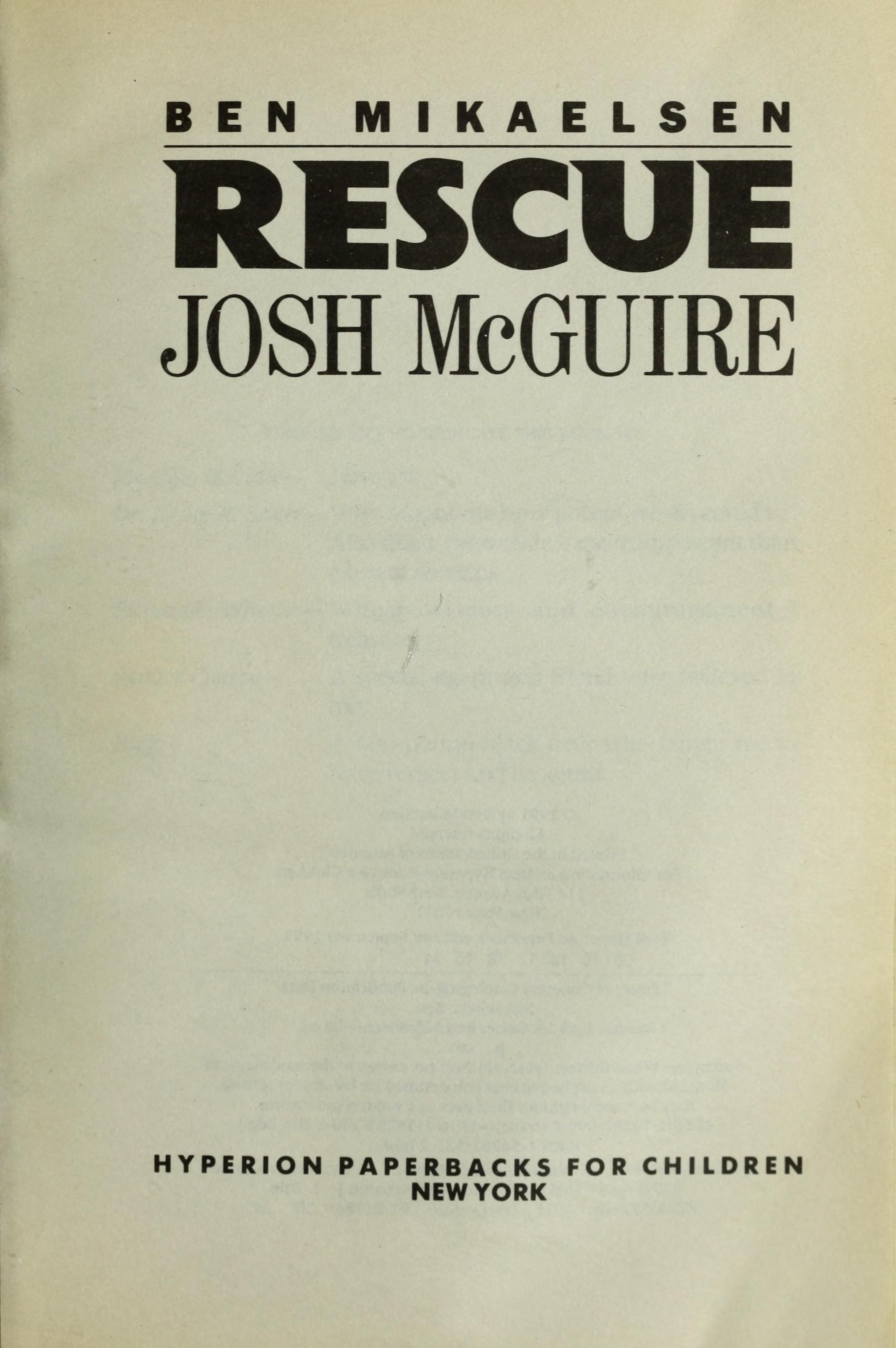 The Rescue Josh Mcguire