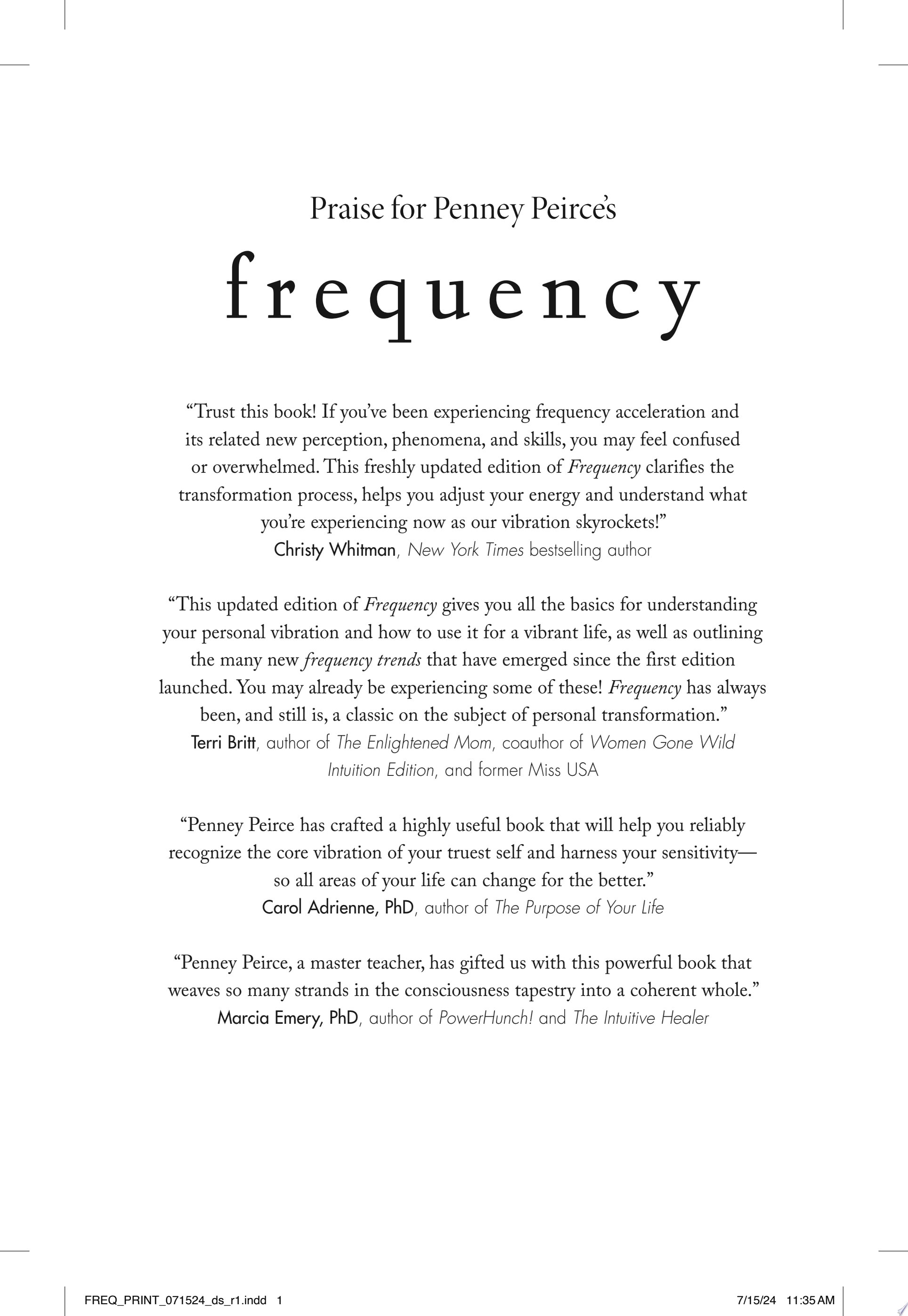 Frequency The Power of Personal Vibration