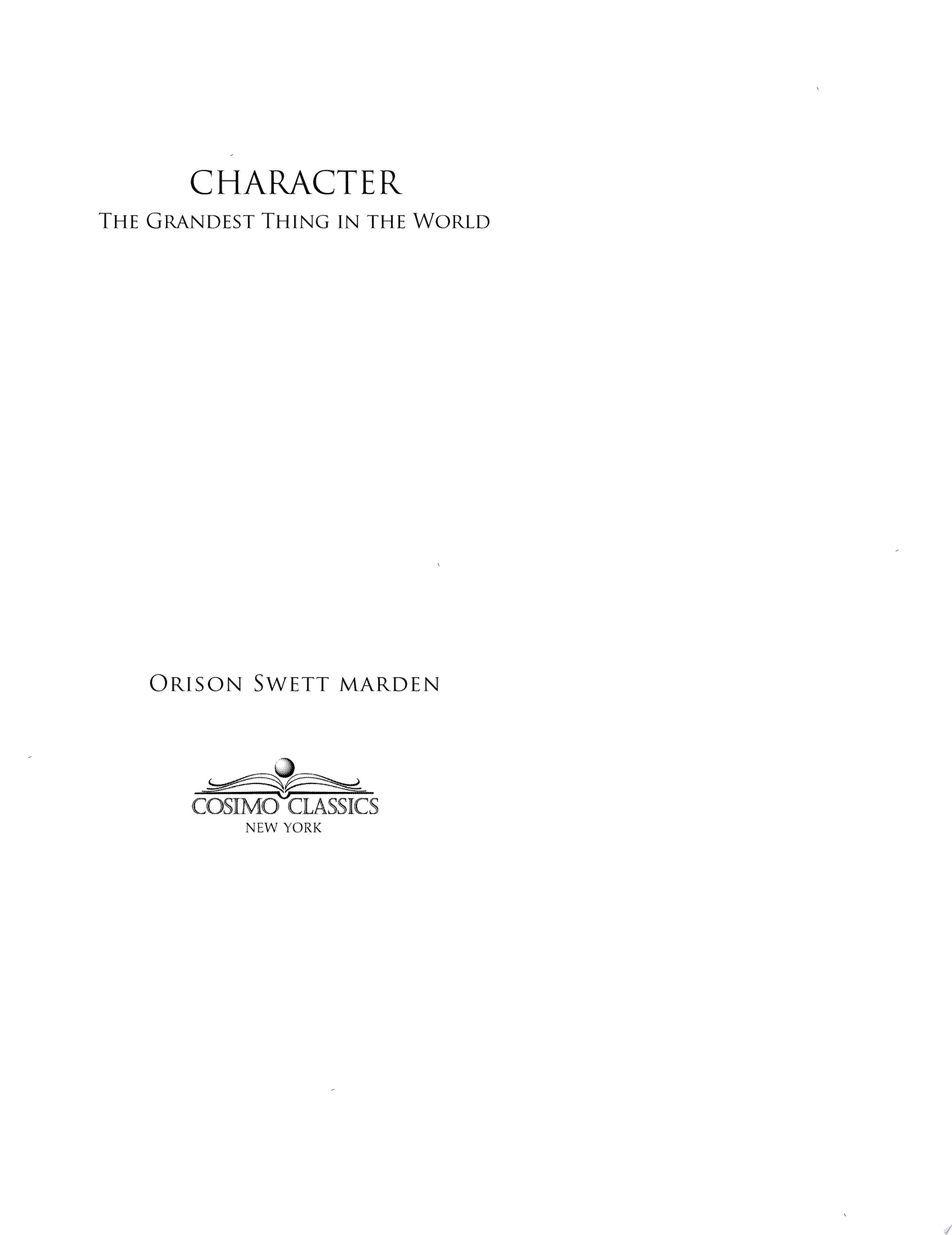 Character The Grandest Thing in the World