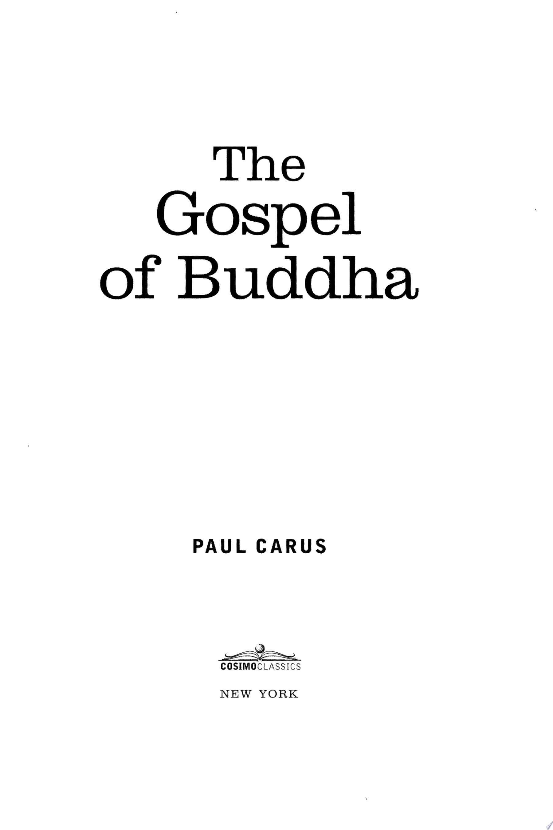 The Gospel of Buddha