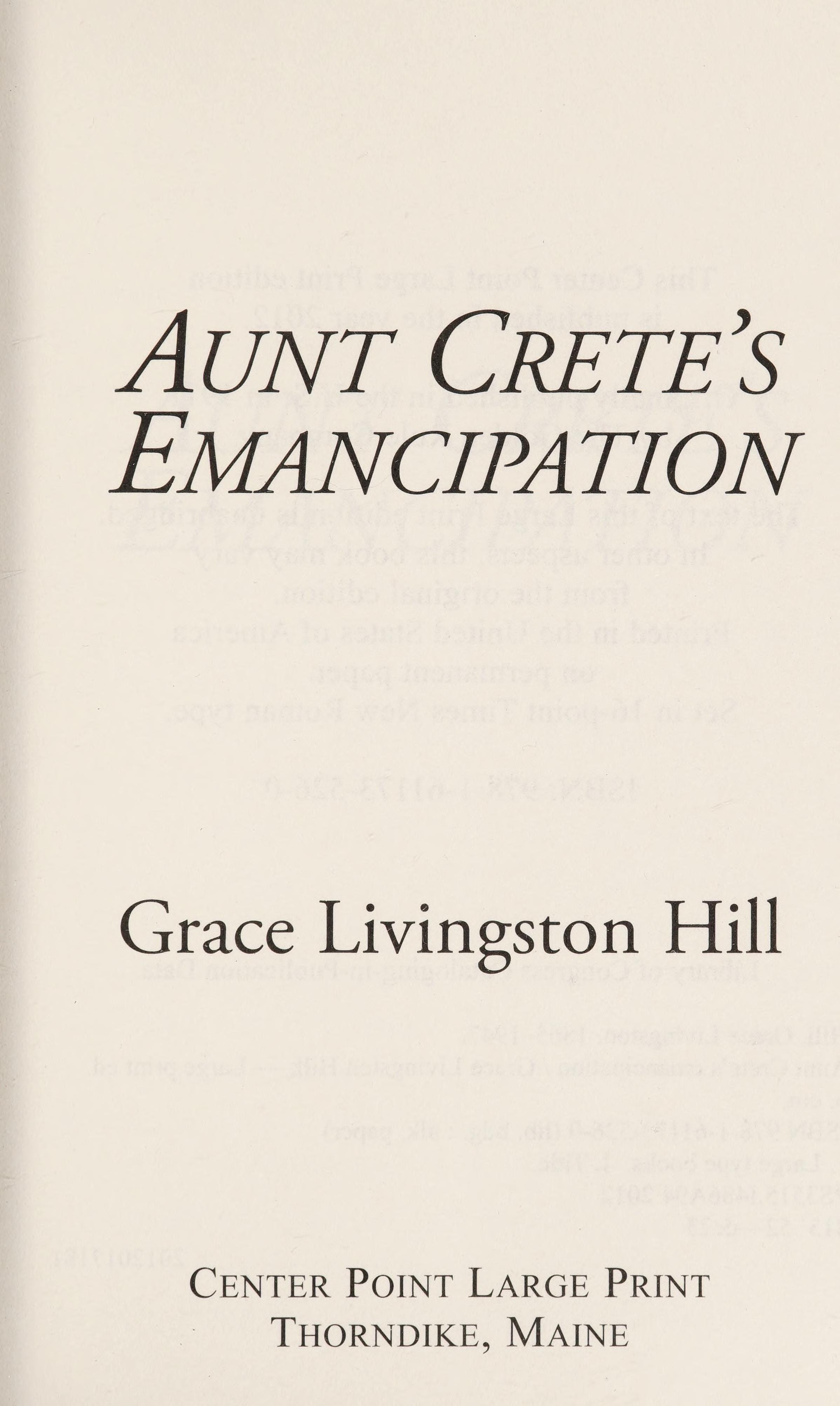 Aunt Crete's Emancipation