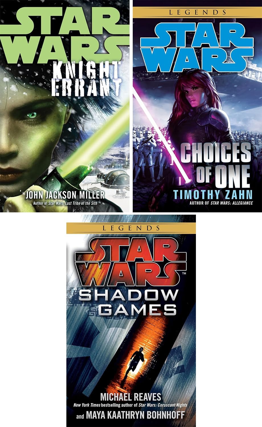 Star Wars Legends Series 3-Book Set (Knight Errant, Choices of One, Shadow Games)