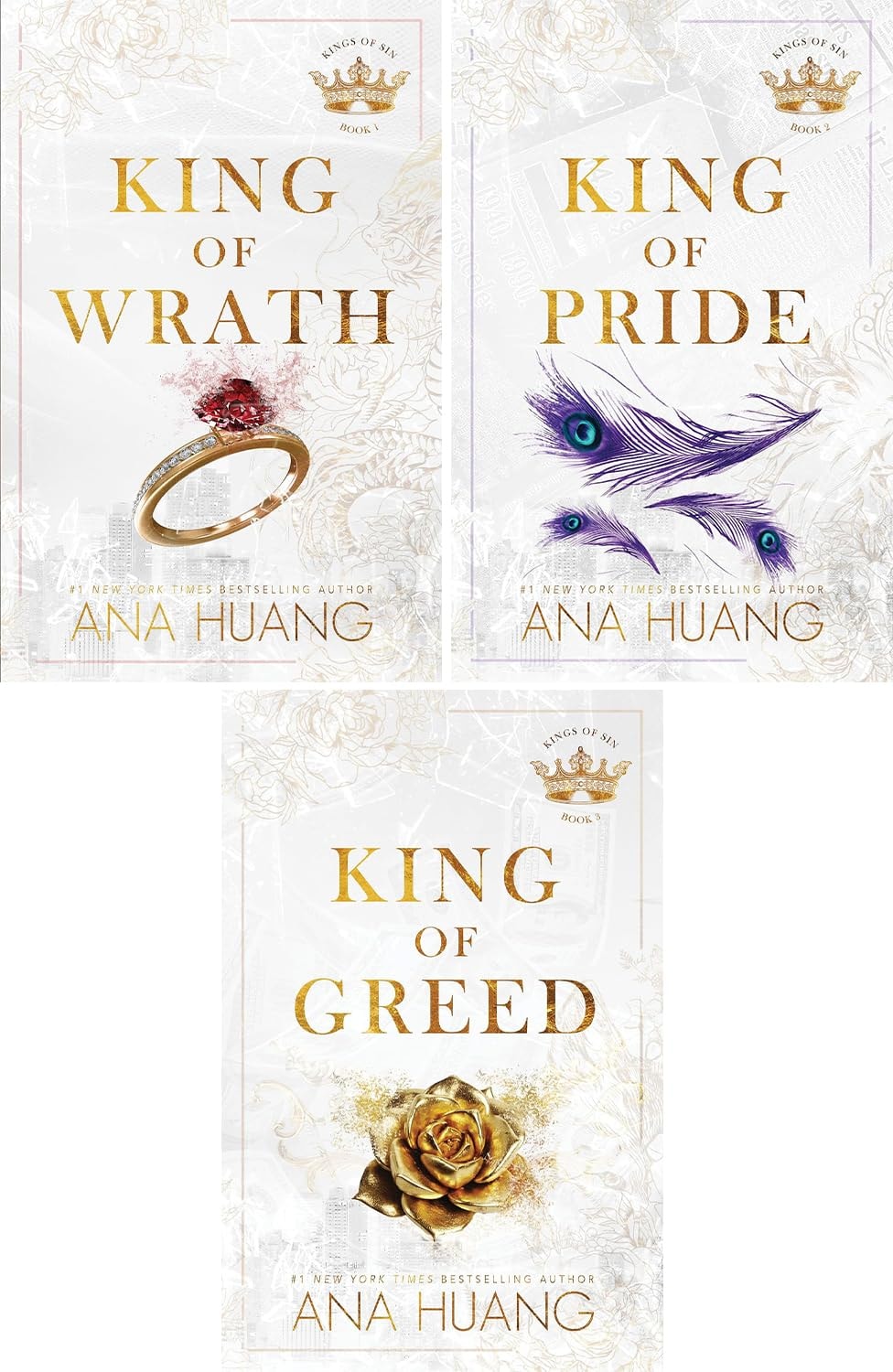 Kings of Sin 3 Books Series, Vol.1-3. King of Wrath, King of Pride, King of Greed