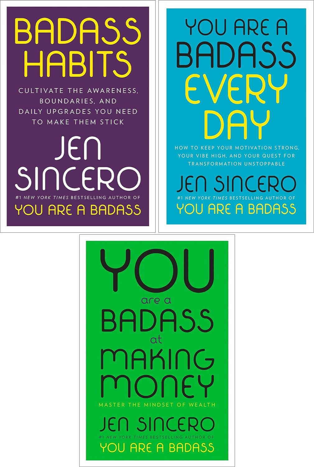 Badass Habits, You Are a Badass Every Day, You Are a Badass at Making Money. Set of 3 Books