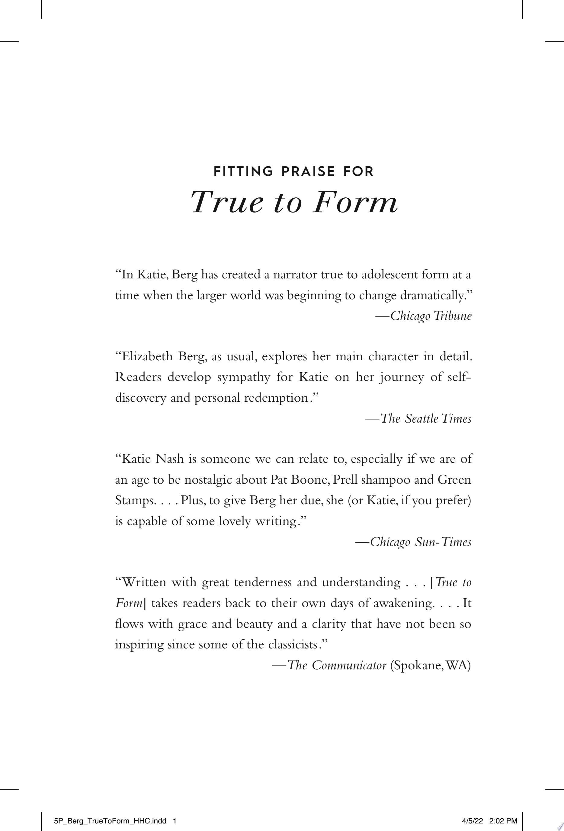 True to Form A Novel