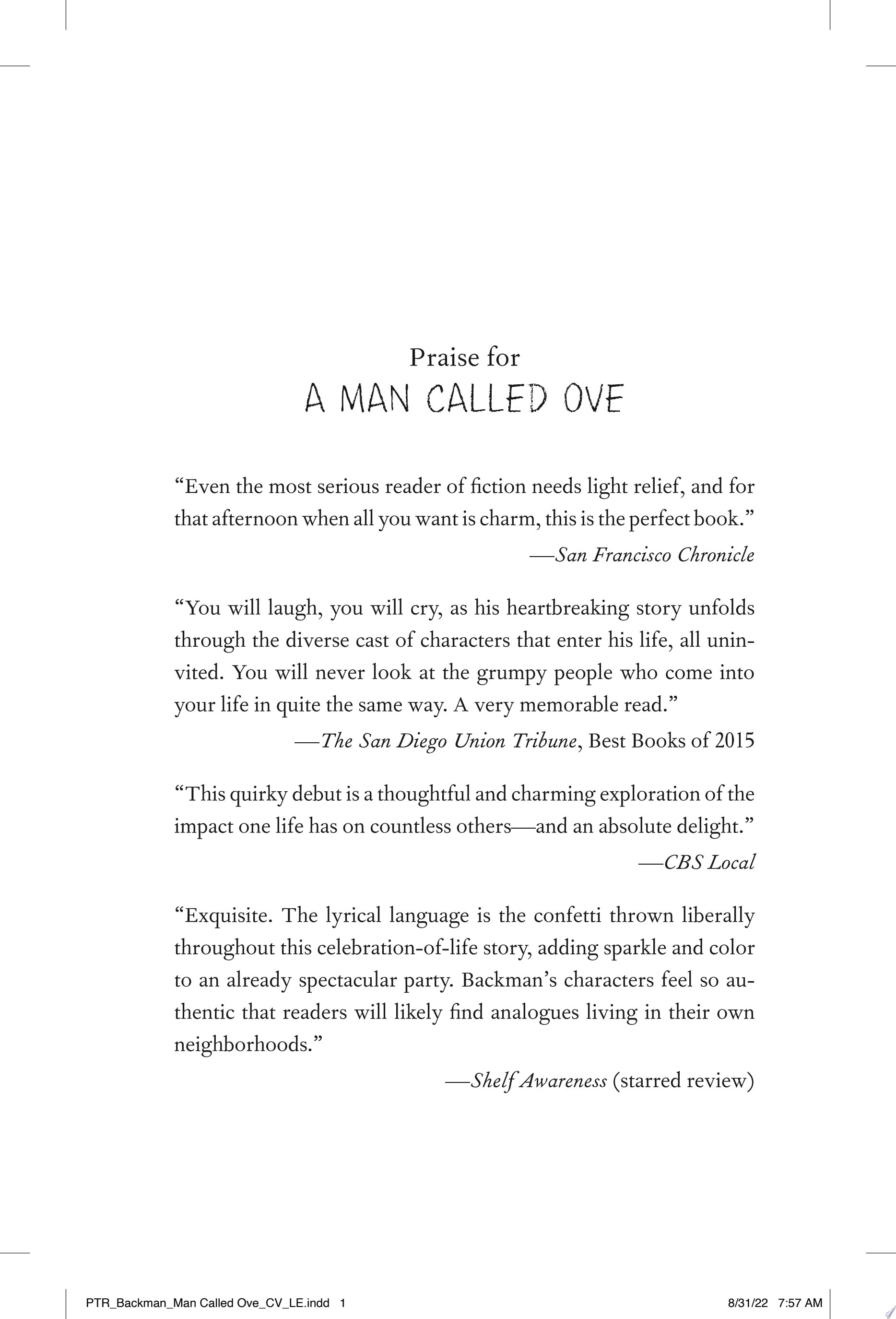 A Man Called Ove A Novel