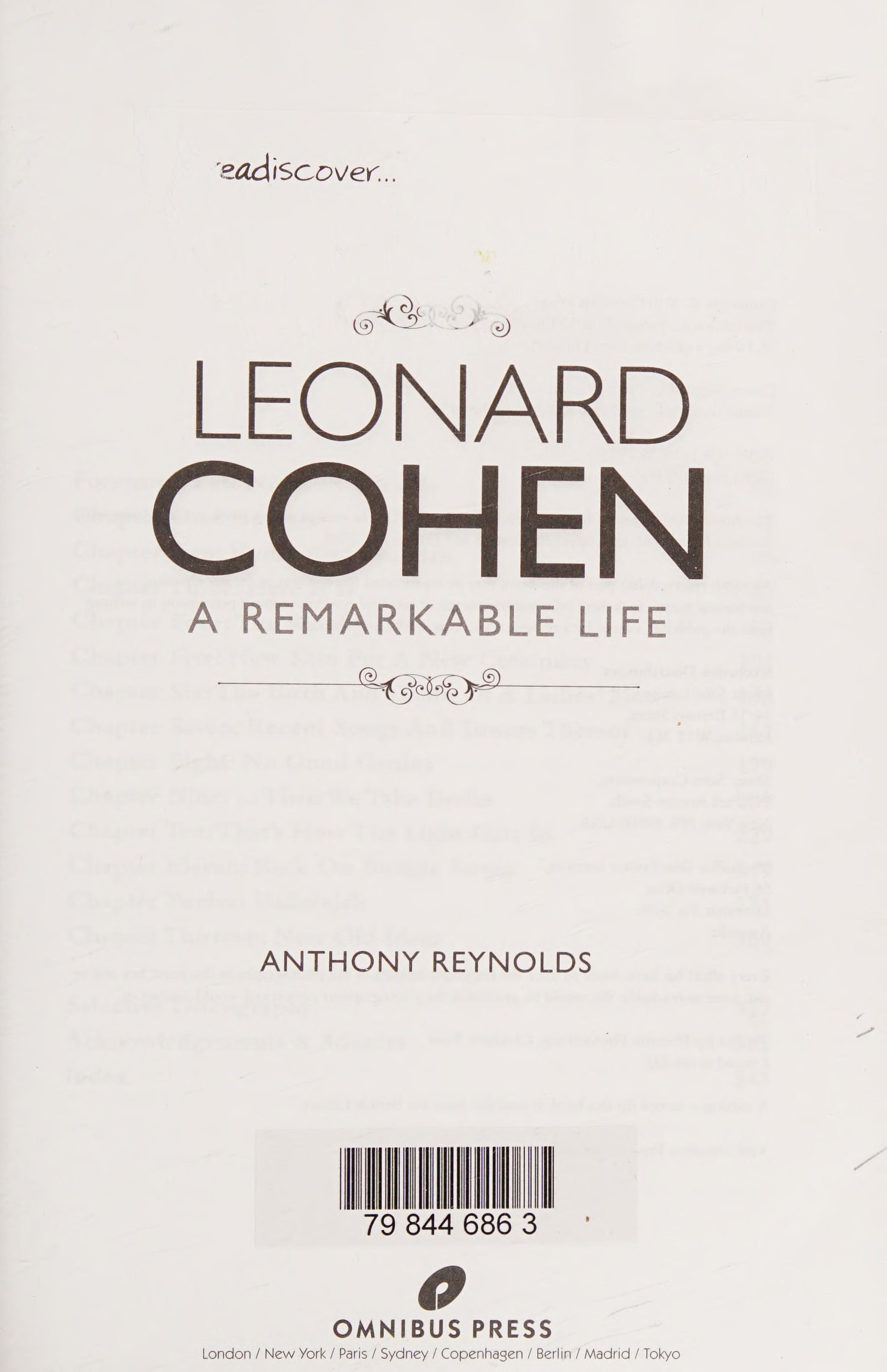 Leonard Cohen A Remarkable Life