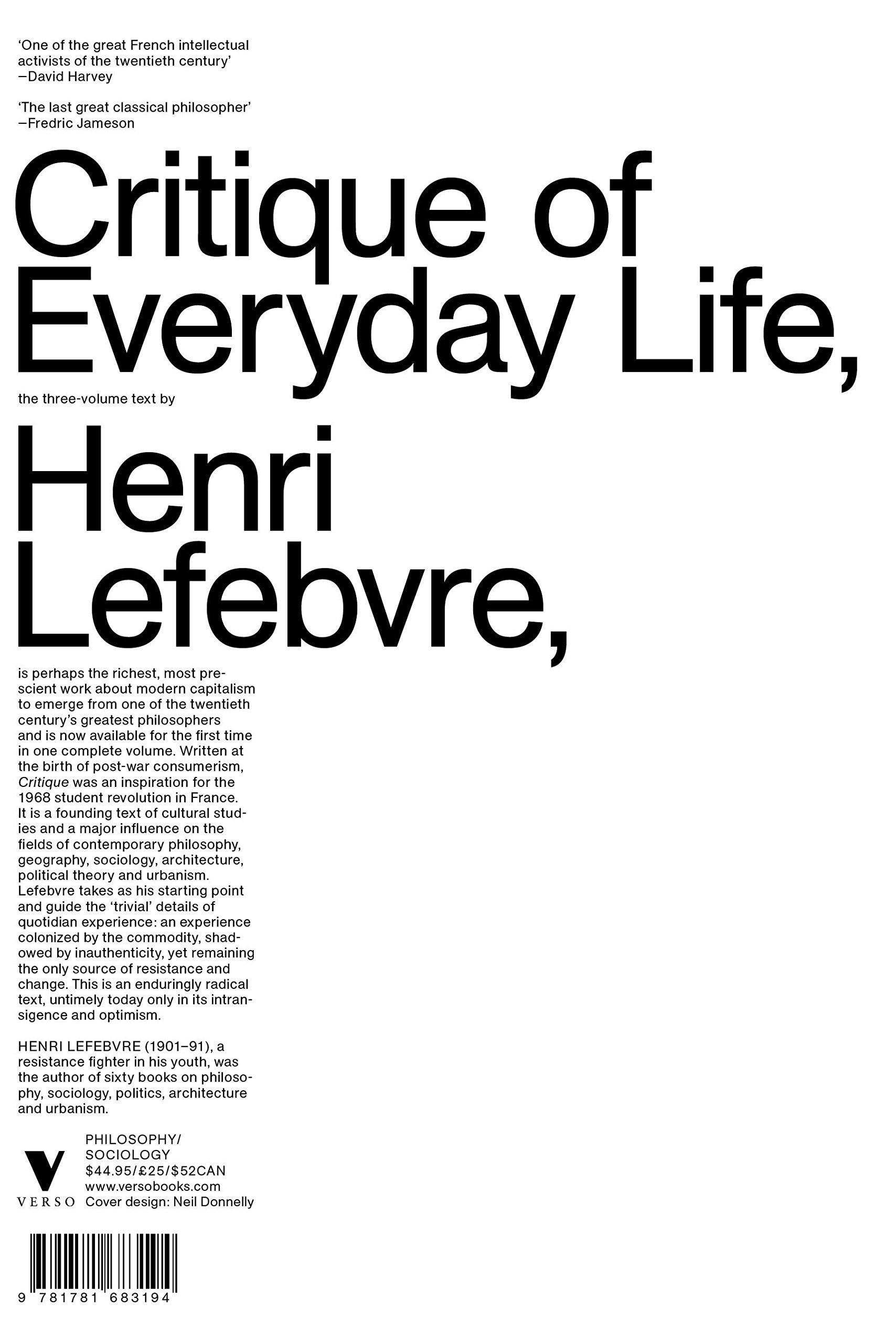 Critique of Everyday Life The Three-Volume Text