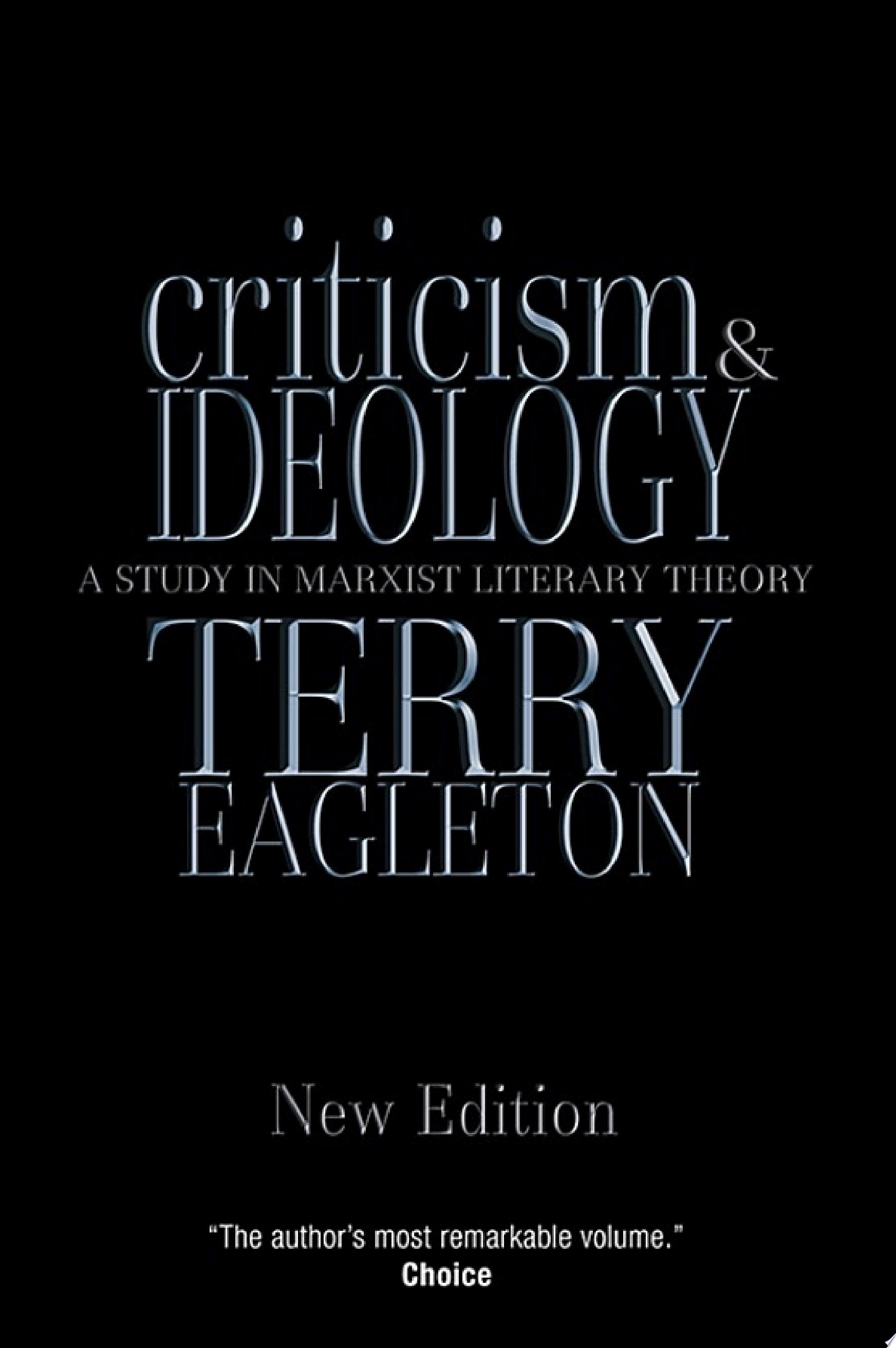 Criticism and Ideology A Study in Marxist Literary Theory