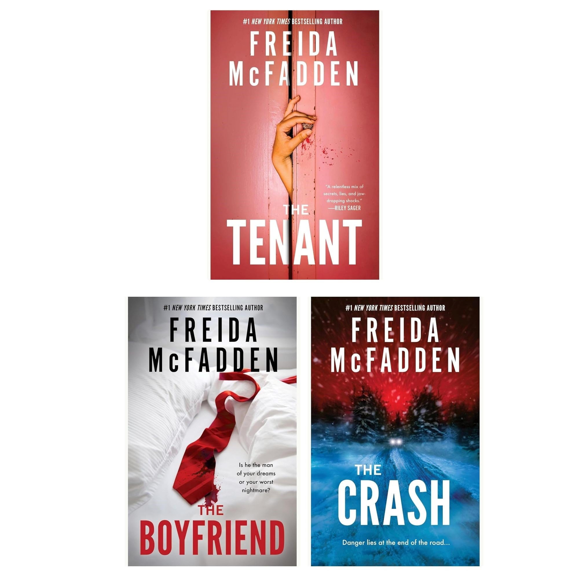 Freida McFadden Thrillers – 3-Book Set (The Tenant, The Boyfriend, The Crash)