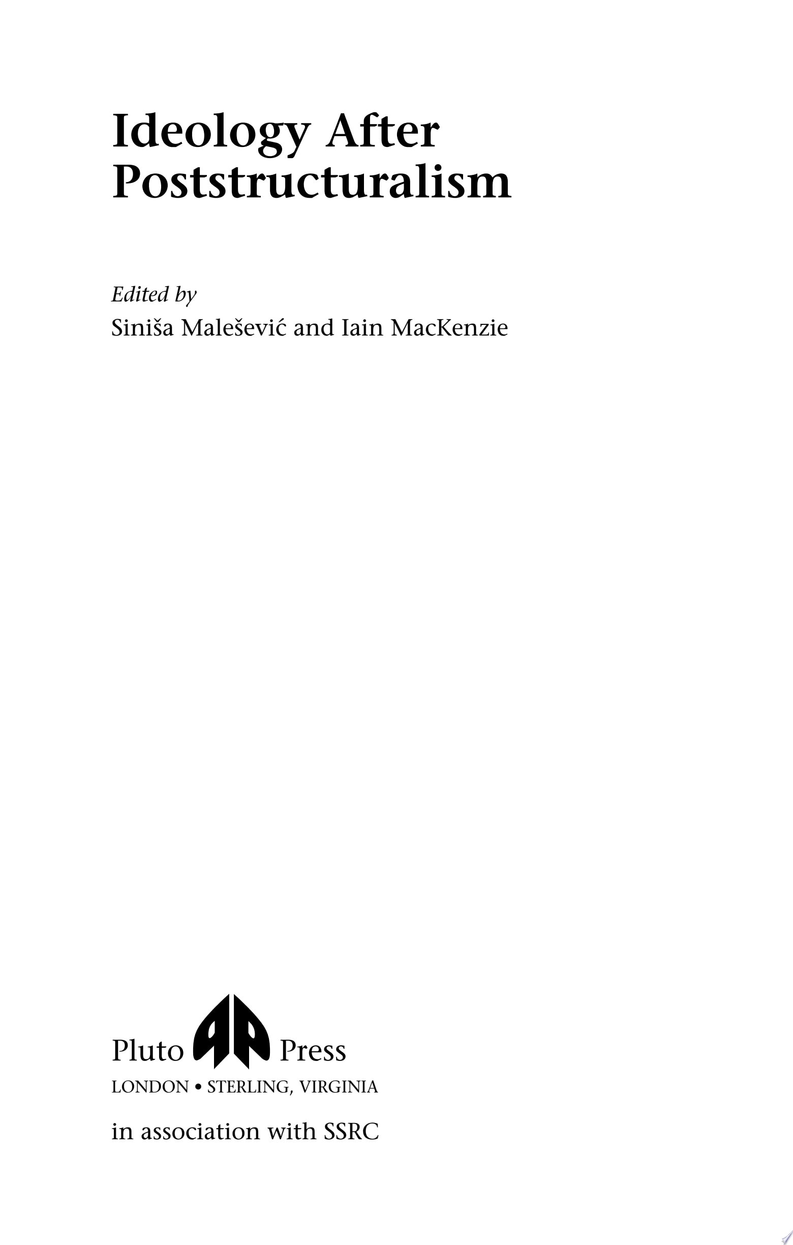 Ideology After Poststructuralism