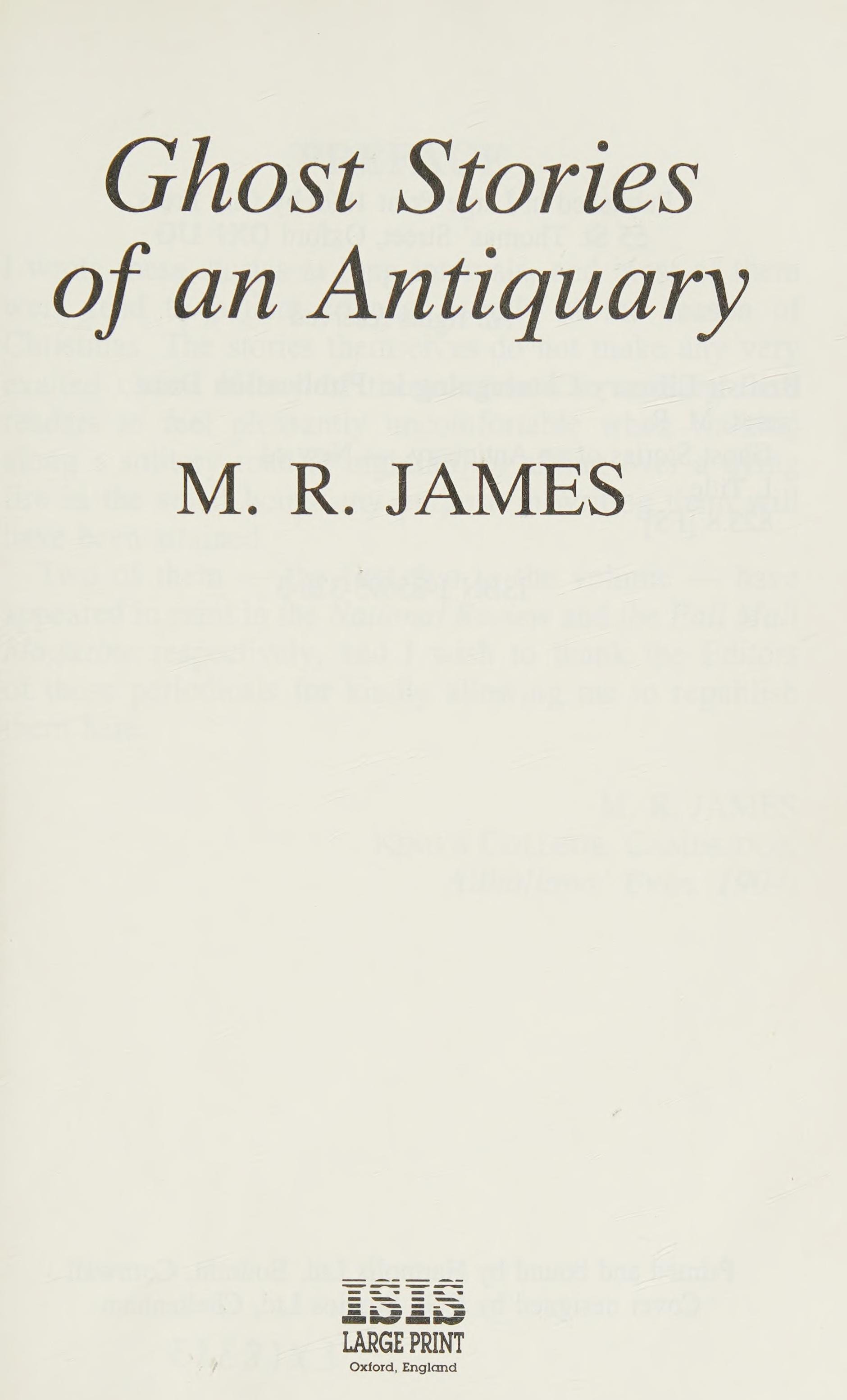 Ghost Stories of an Antiquary