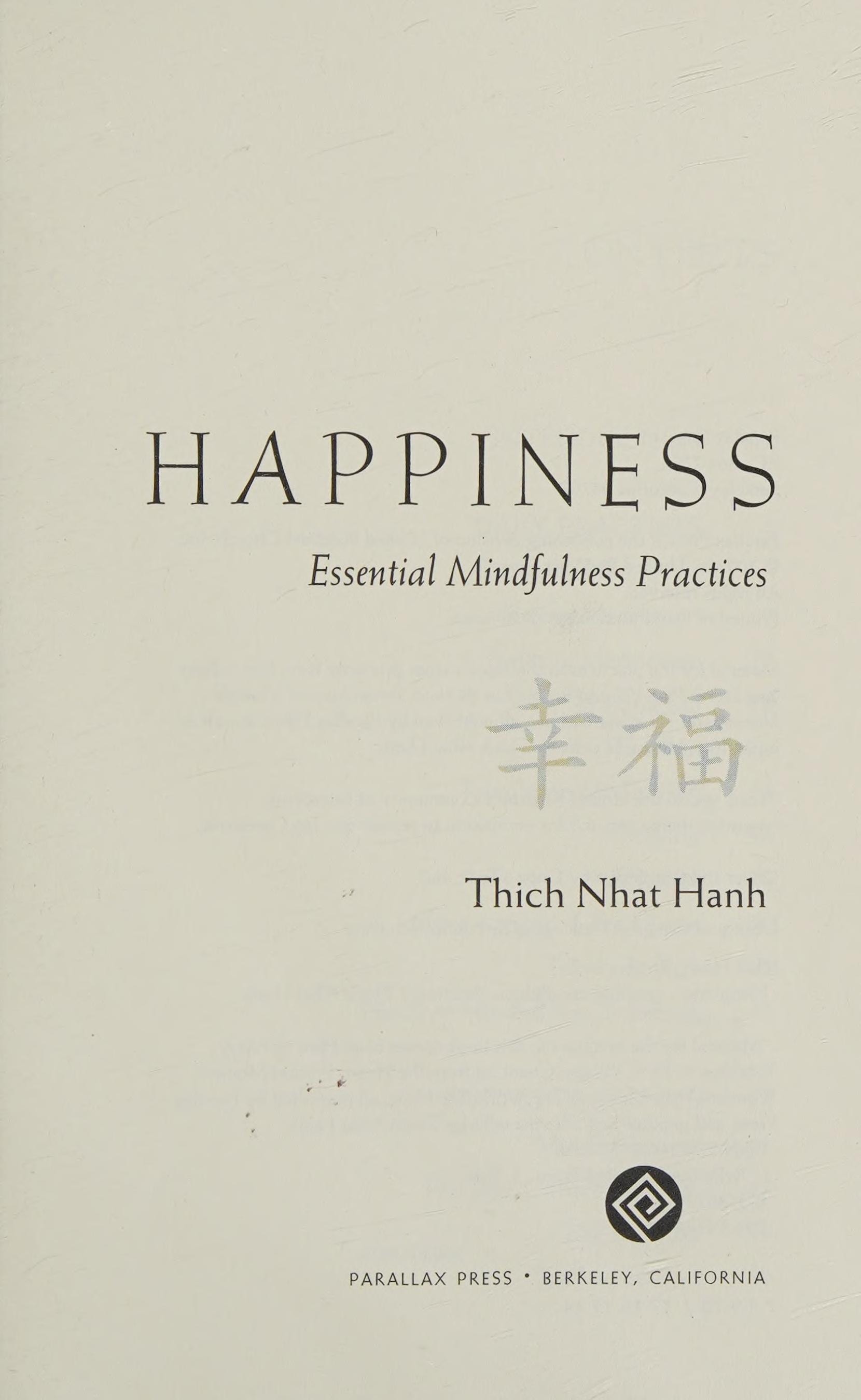 Happiness Essential Mindfulness Practices