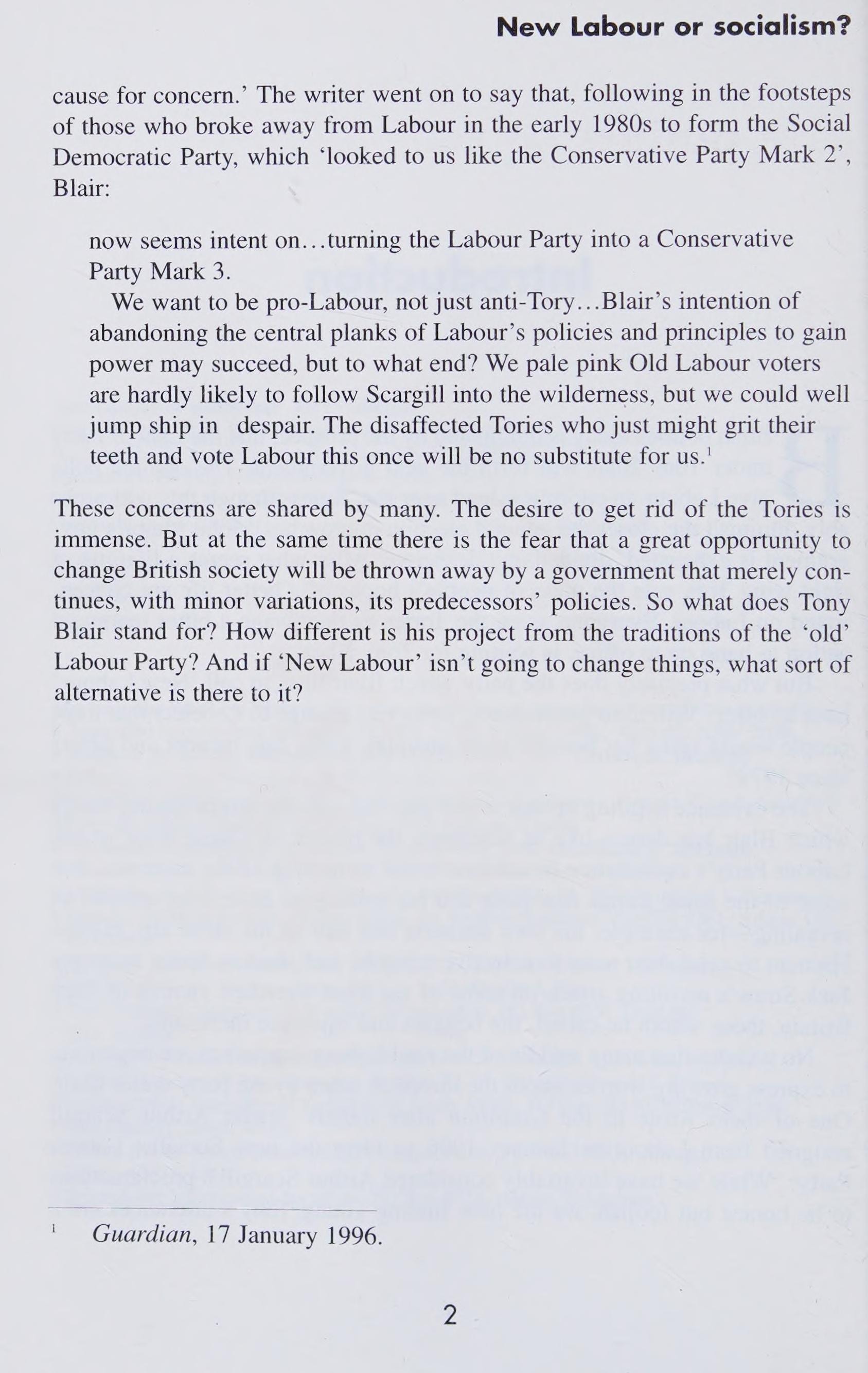 New Labour Or Socialism?