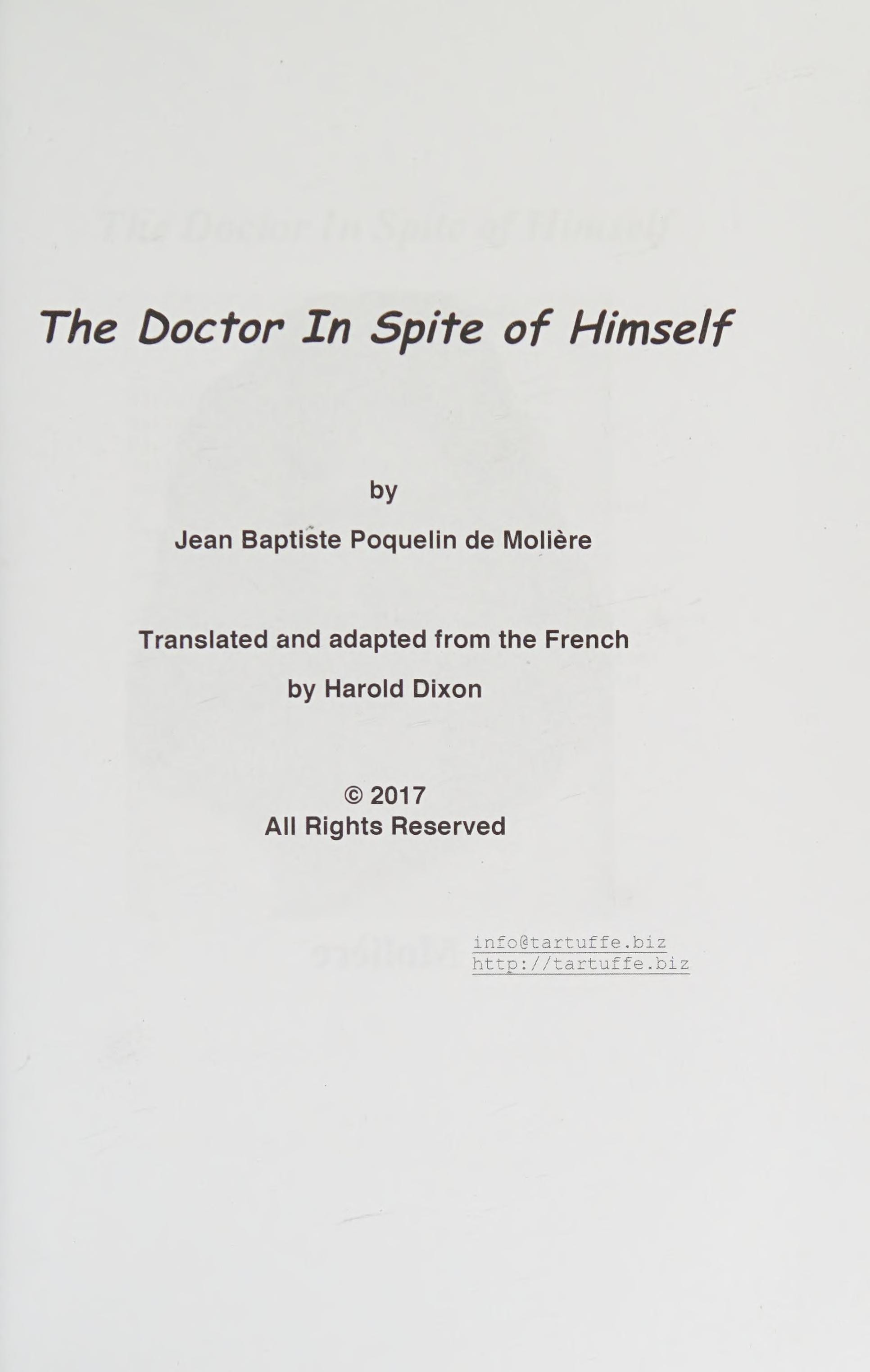The Doctor in Spite of Himself